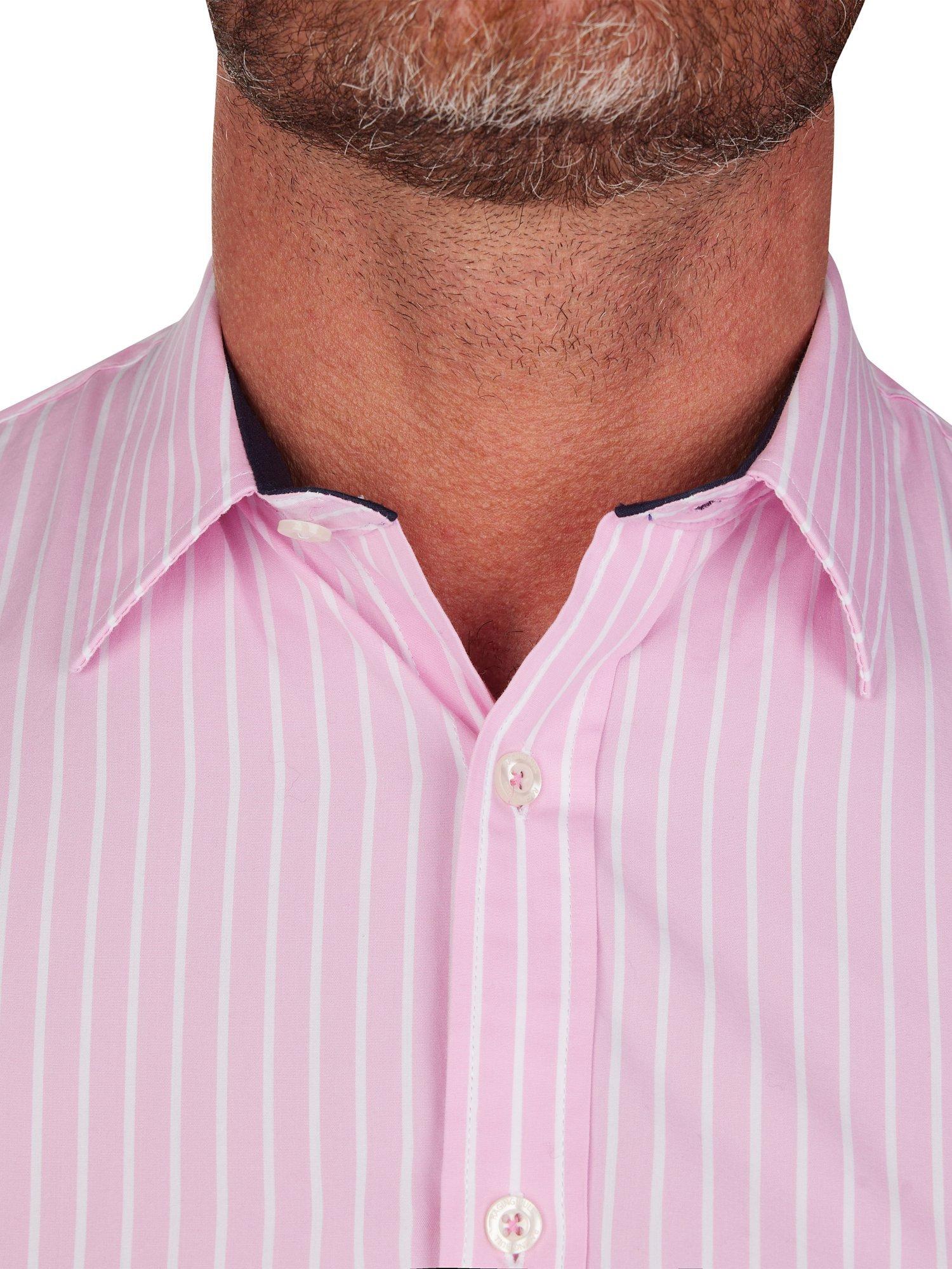 Product image 10 of 10, which shows Raging Bull Classic Long Sleeve Stripe Shirt, Pink, S
