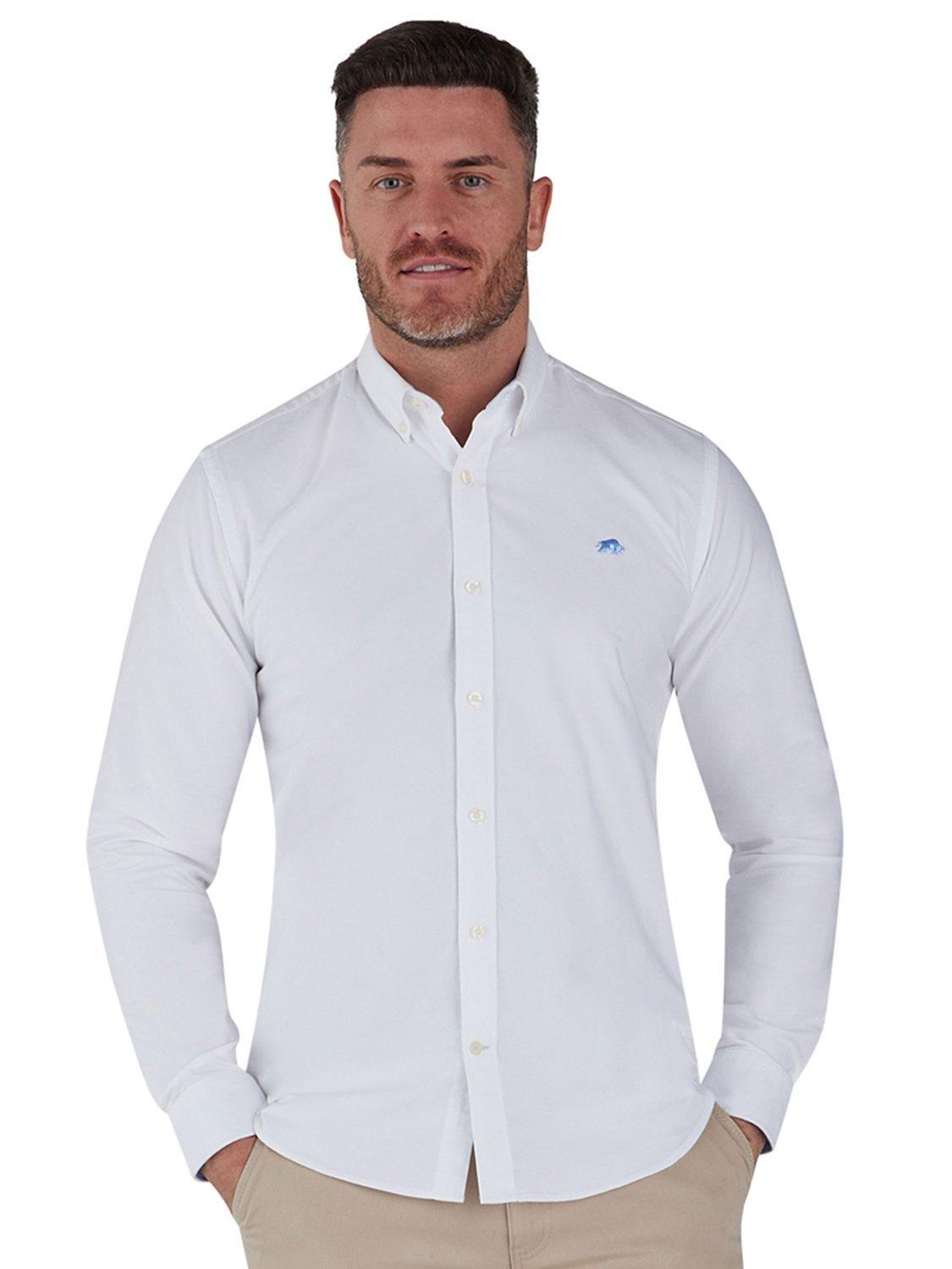 Product image 1 of 9, which shows Raging Bull Classic Oxford Shirt, White, S