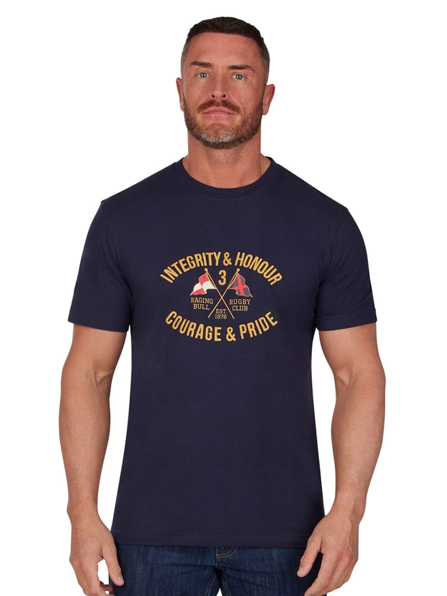 Raging Bull Integrity Flag T-Shirt, Navy