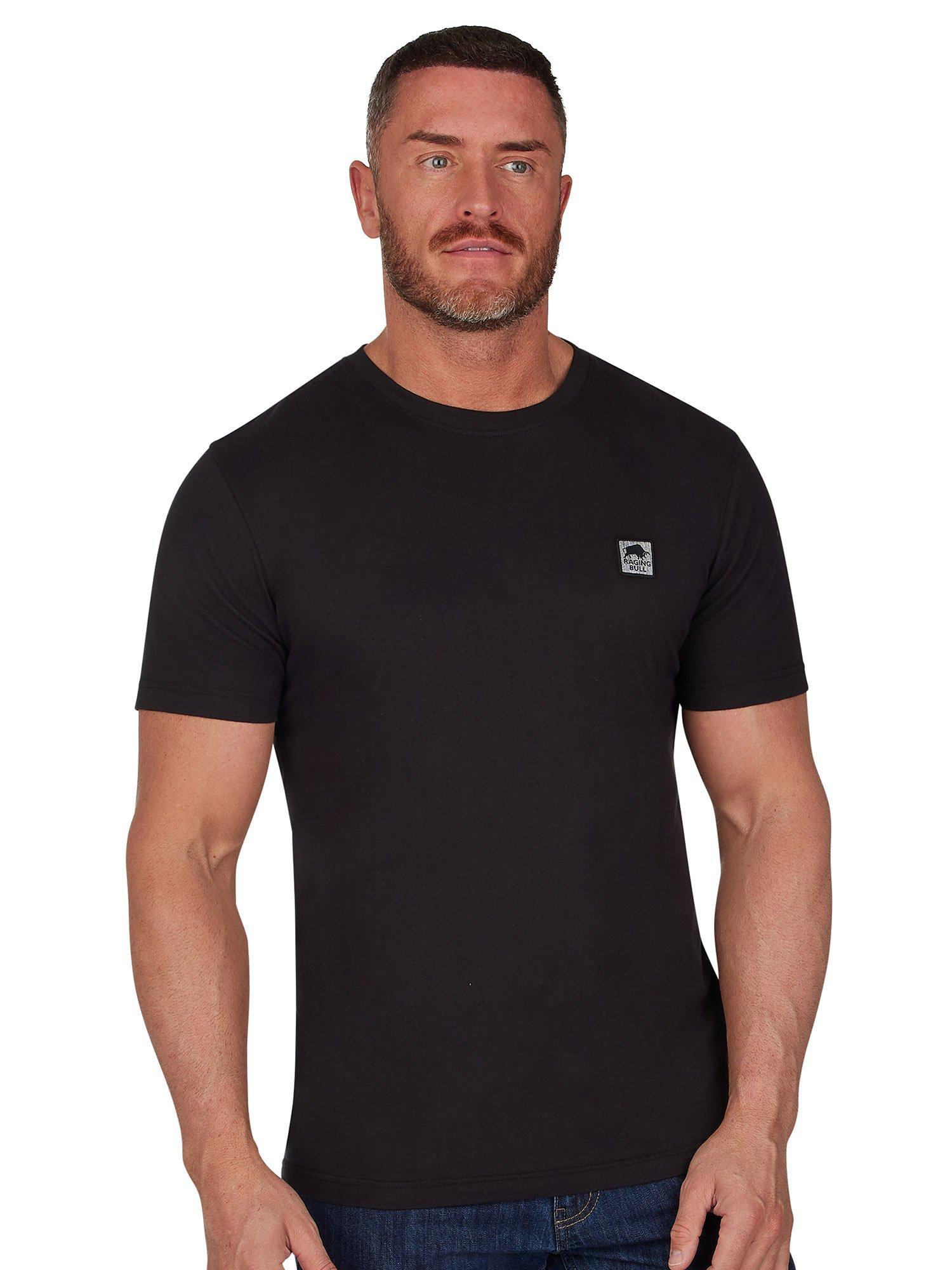 Raging Bull Woven Patch T-Shirt, Black