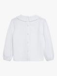 Trotters Kids' Lottie Pleated Collar Jersey Blouse, White