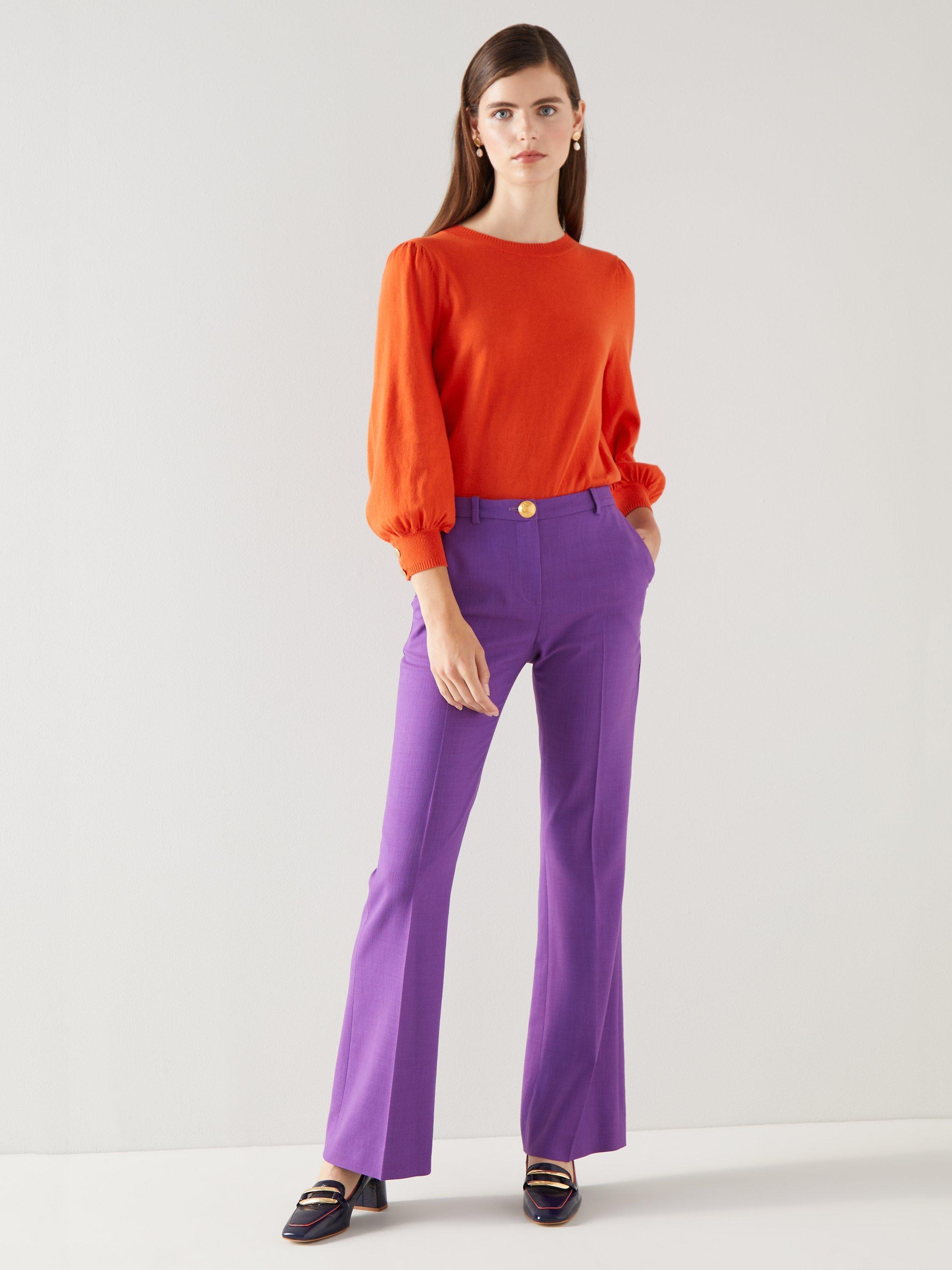 L.K.Bennett Diana Cotton Wool Blend Jumper, Burnt Orange, XXL