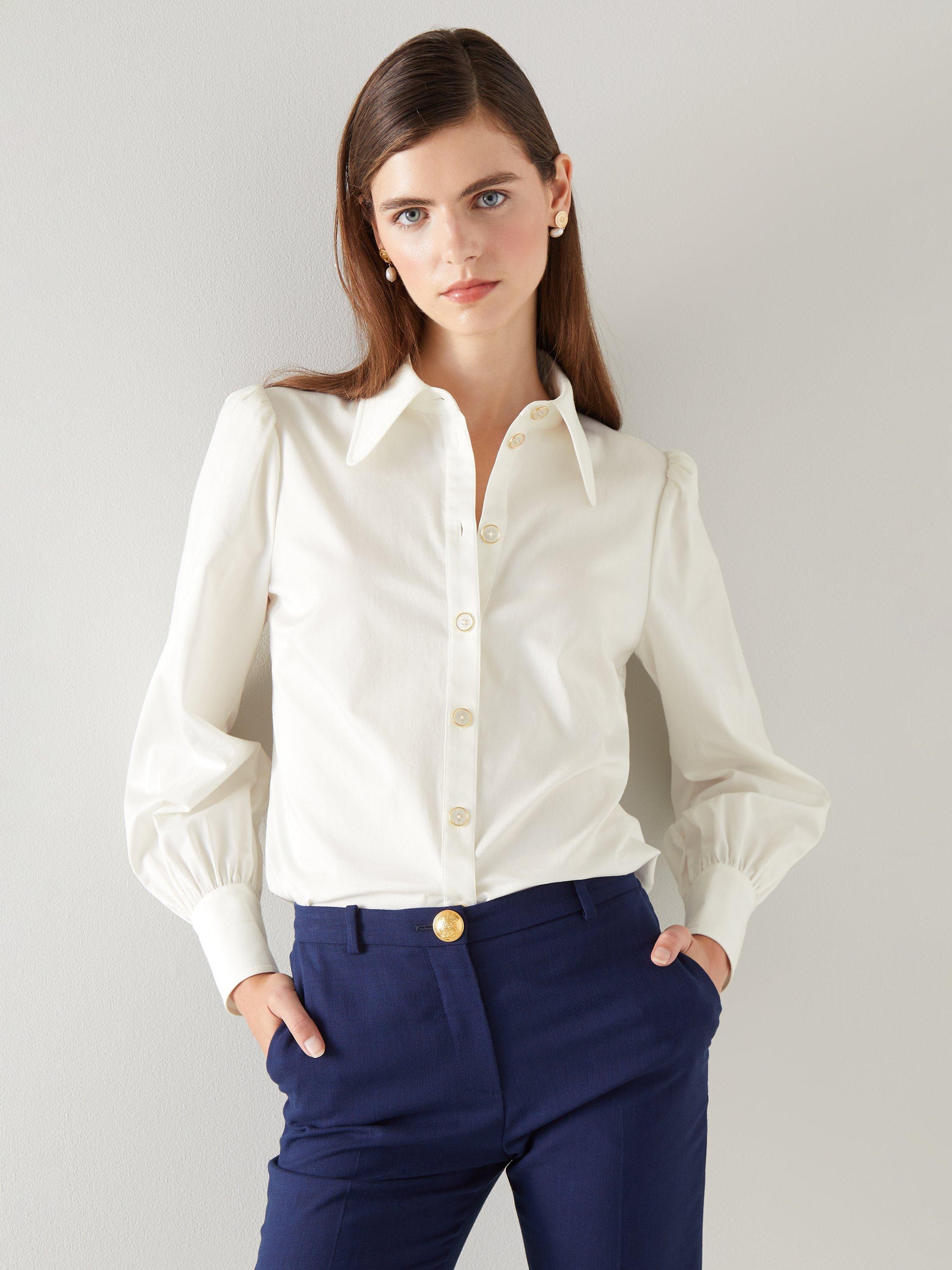 L.K.Bennett Sonya Cotton Shirt, White