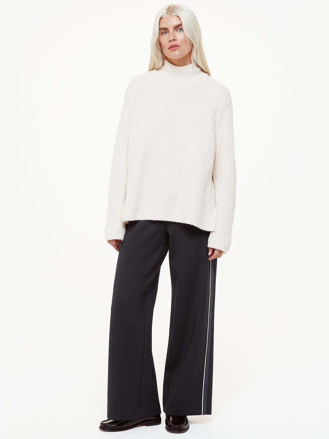 Whistles Petite Edie Side Stripe Ponte Trousers, Black
