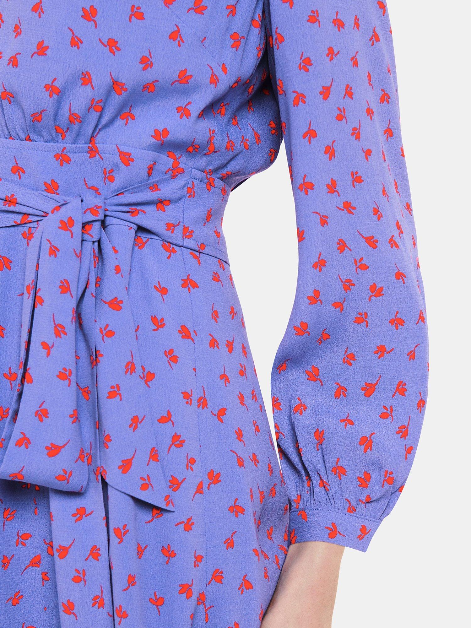 Product image 4 of 6, which shows Whistles Scattered Petal Print Mini Dress, Purple/Multi, 12