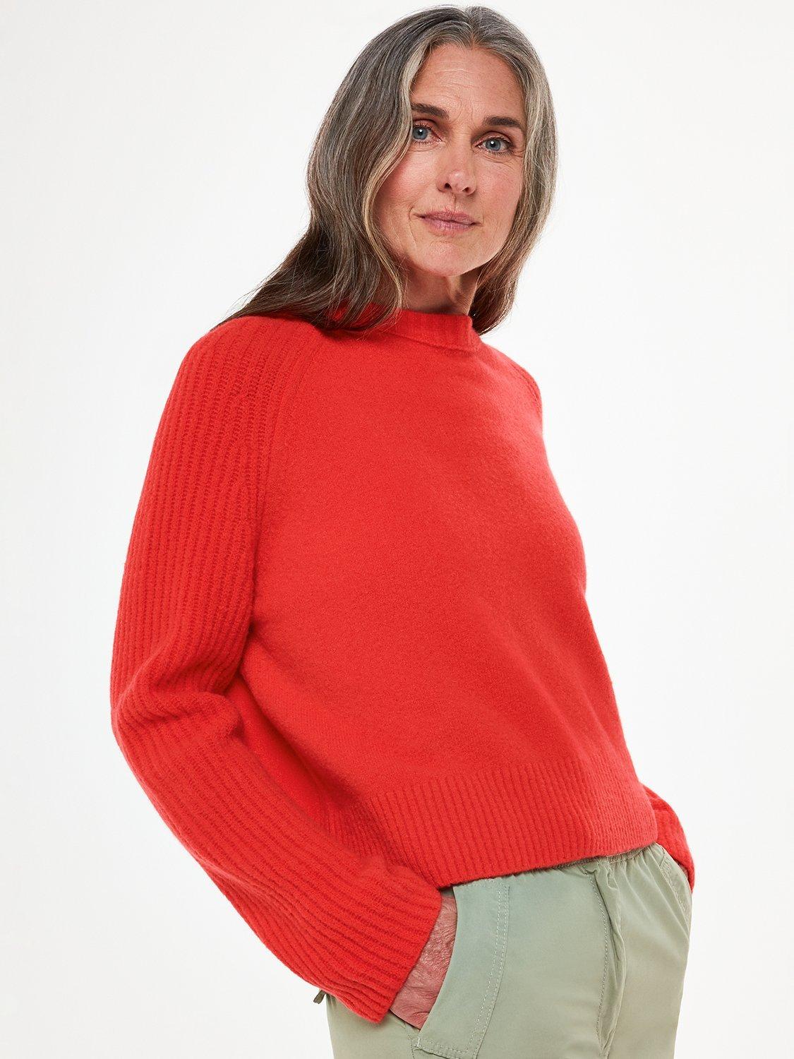 Whistles Anna Wool Blend Crew Neck Jumper, Red