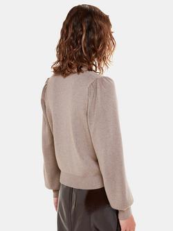 Whistles Puff Sleeve Cardigan - view 2, Neutral