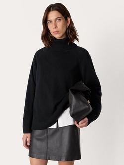 Whistles Cashmere Roll Neck Jumper, Black