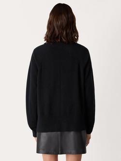 Whistles Cashmere Roll Neck Jumper - view 2, Black