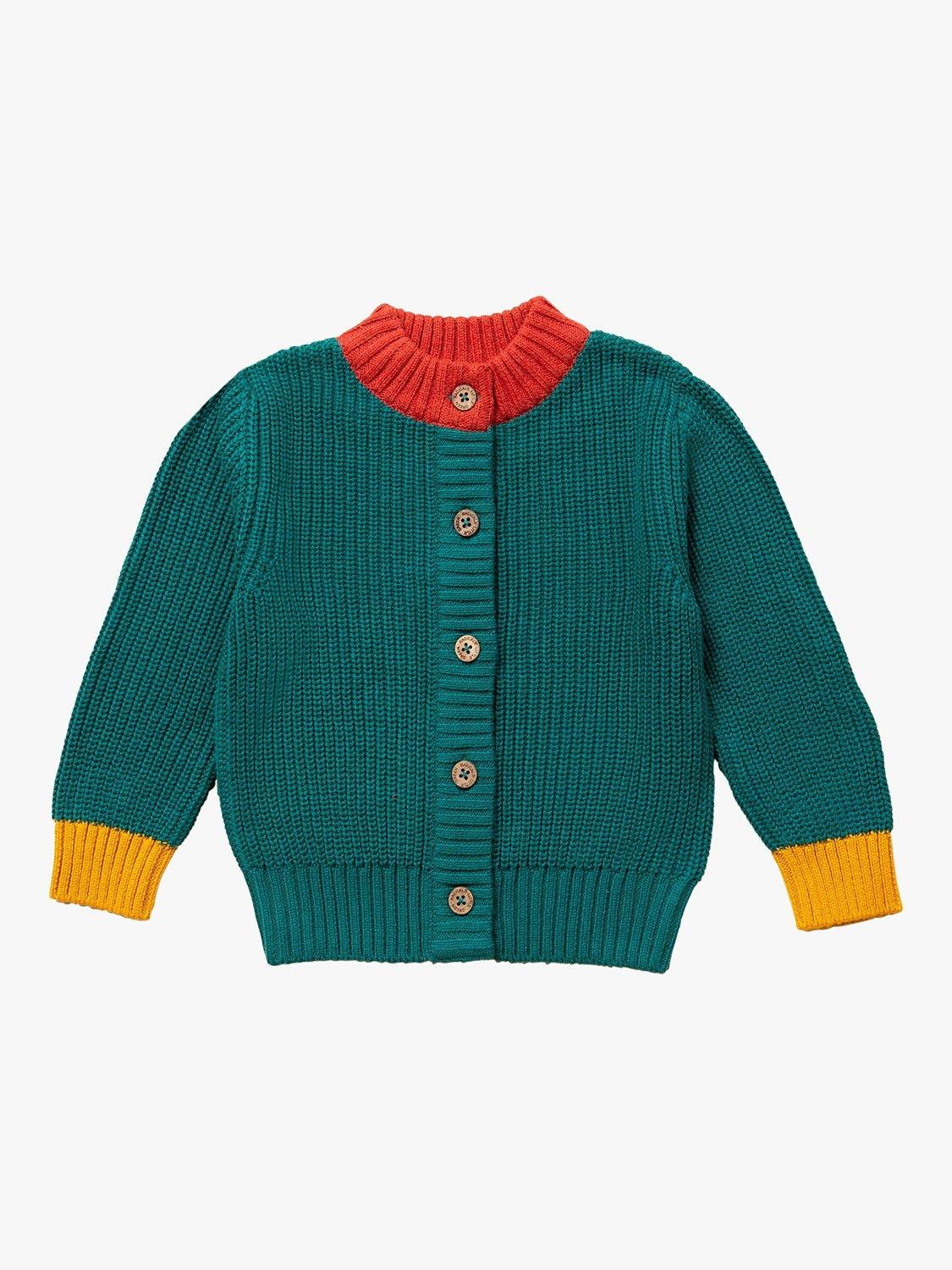 Little Green Radicals Kids' From One To Another Snuggly Knitted Cardigan, Everglade