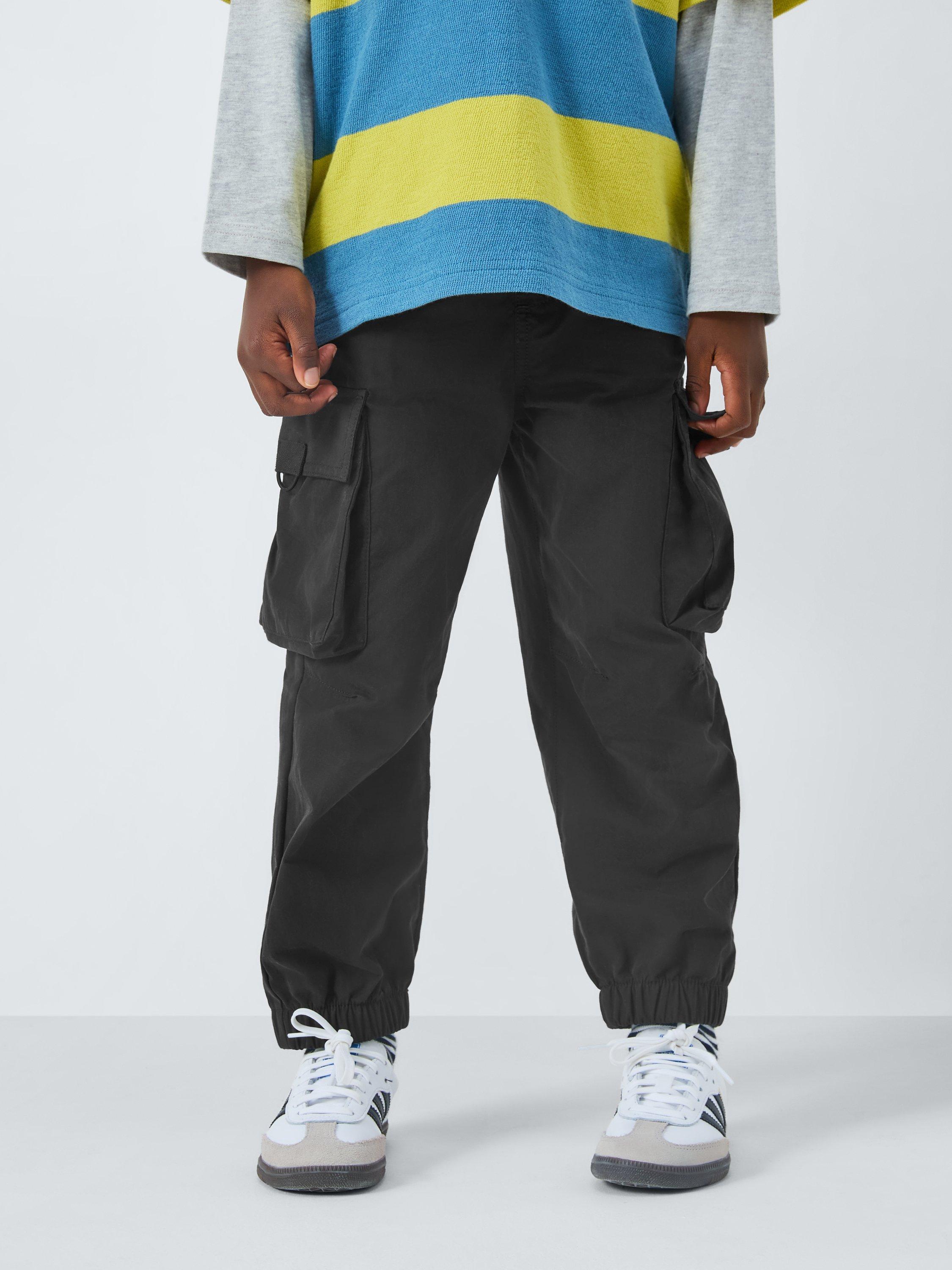 John Lewis Kids' Parachute Cargo Trousers, Black
