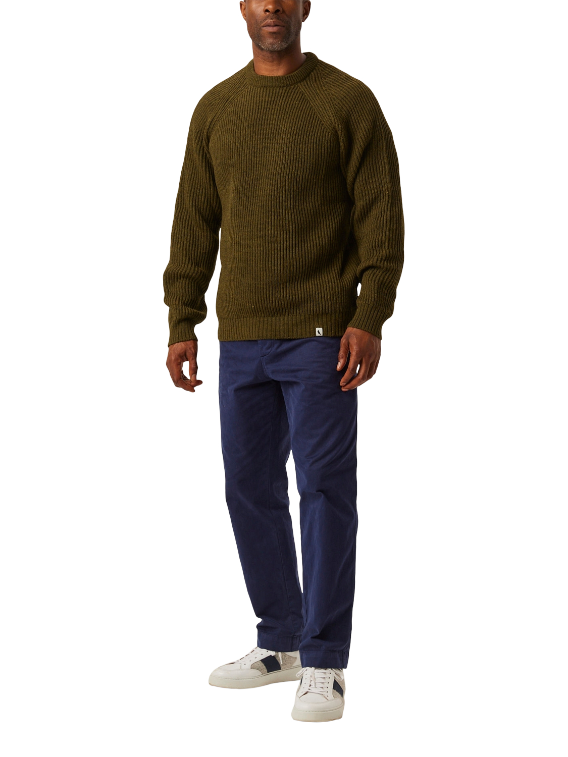 Product image 2 of 3, which shows Peregrine British Shooting Wool Jumper, Olive, L