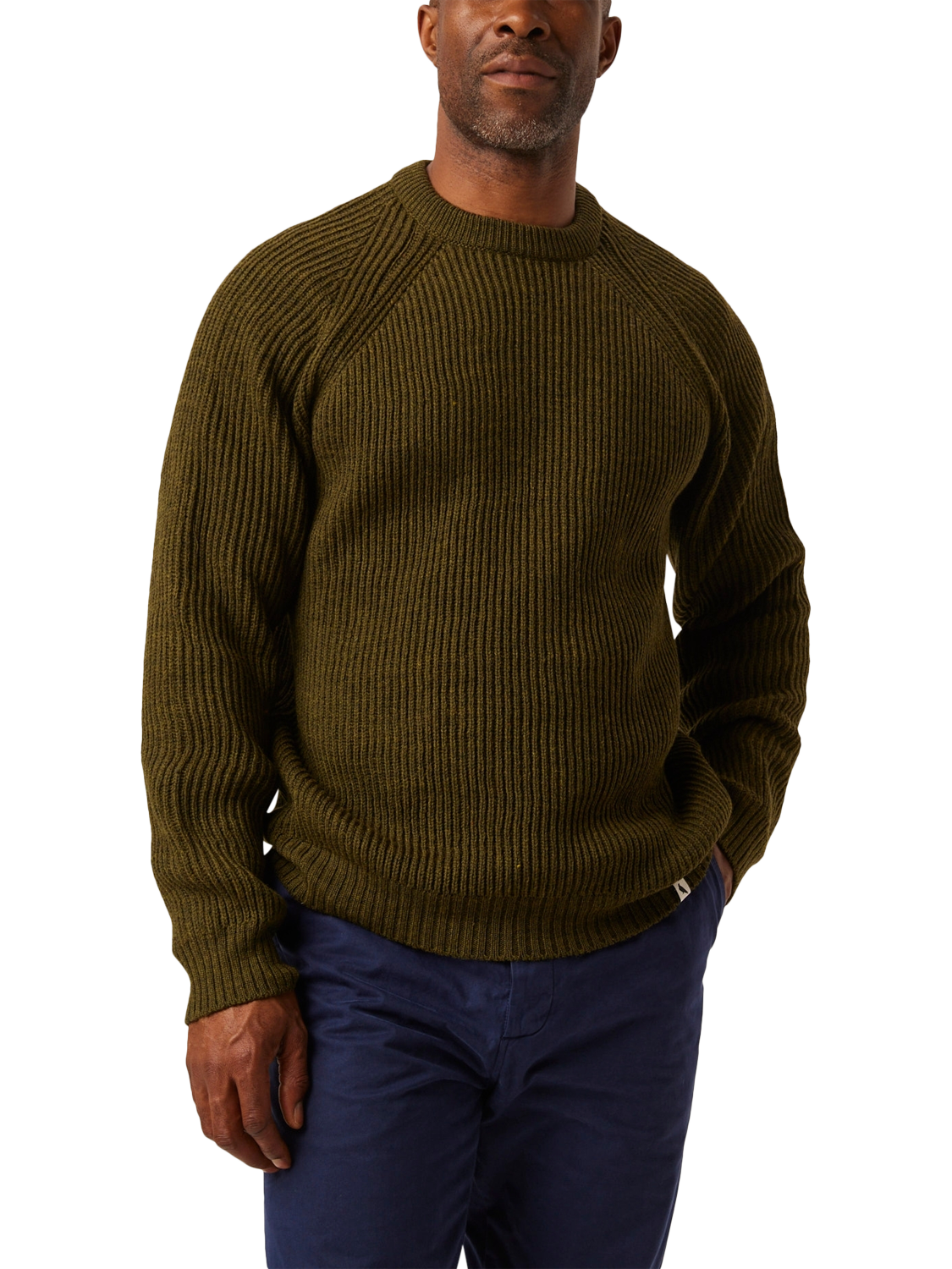 Product image 3 of 3, which shows Peregrine British Shooting Wool Jumper, Olive, L
