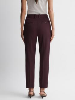 Reiss Gabi Slim Fit Tailored Suit Trousers - view 2, Berry