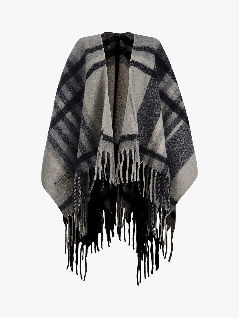 Radley Fluffy Check Poncho, Multi