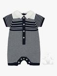 Emile et Rose Baby Fabian Knitted Stripe Romper, Navy