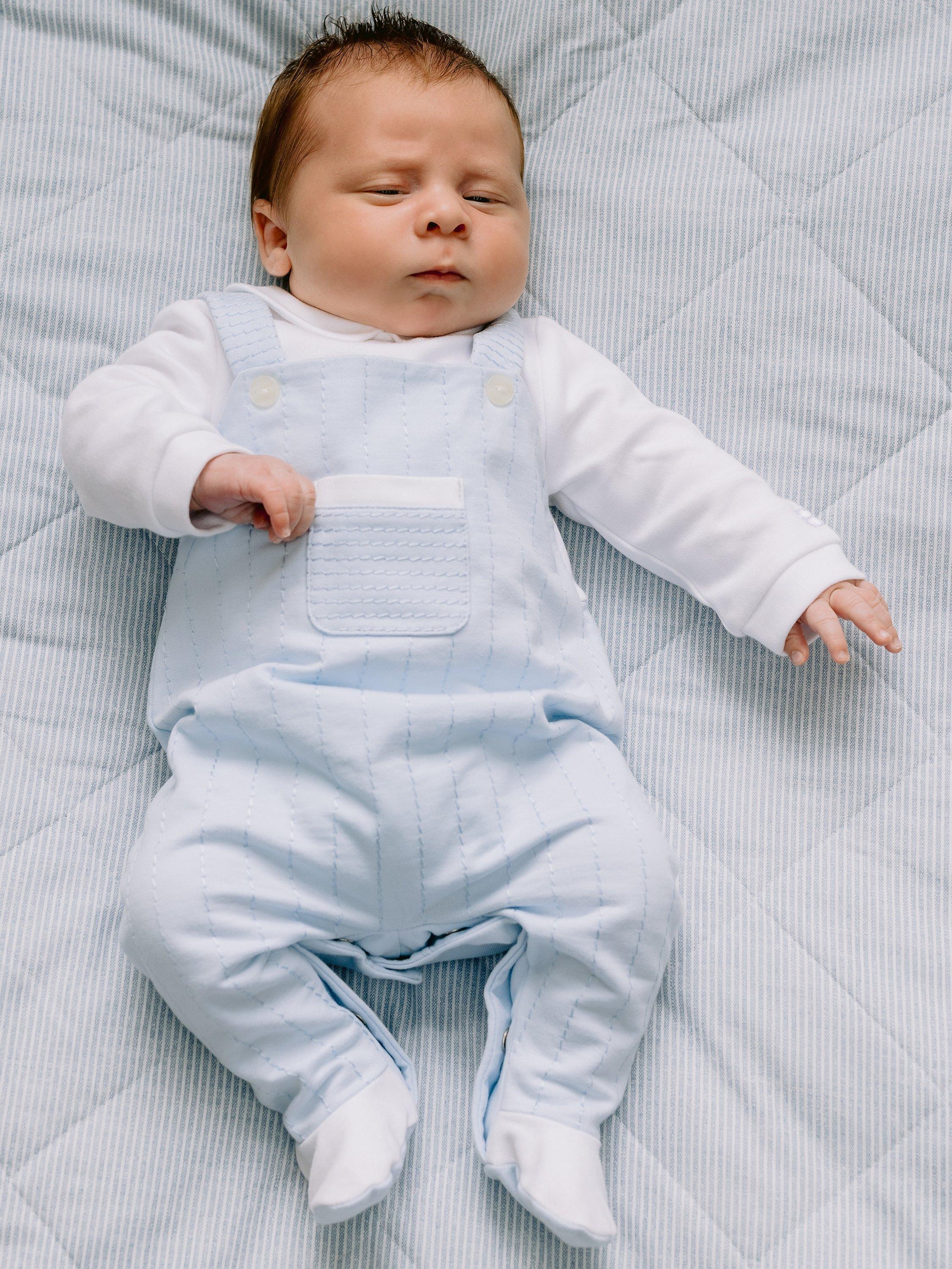 Emile et Rose Baby Fox Sleepsuit, Pale Blue