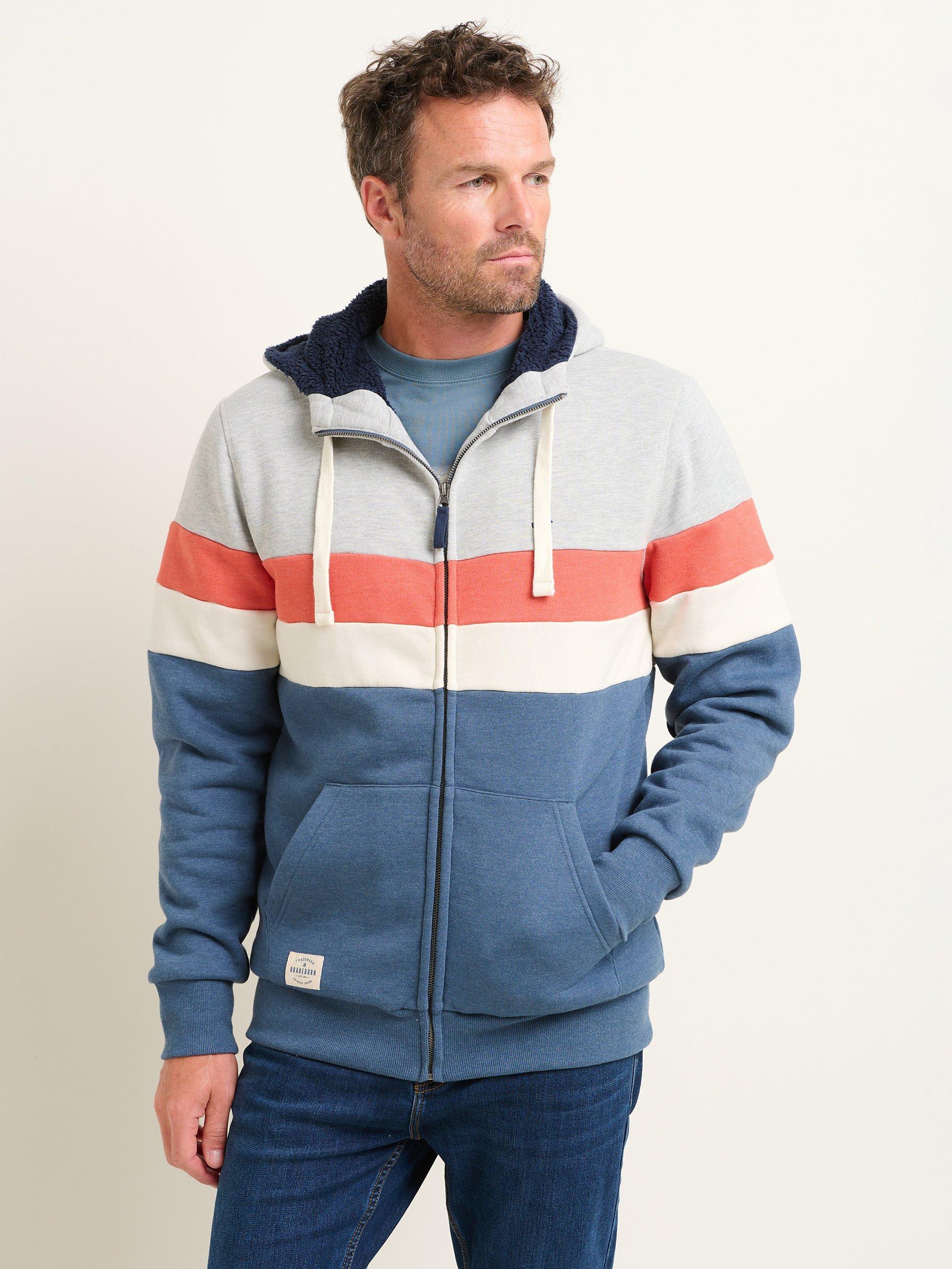 Brakeburn Colour Block Zip Thru Hoodie, Multi