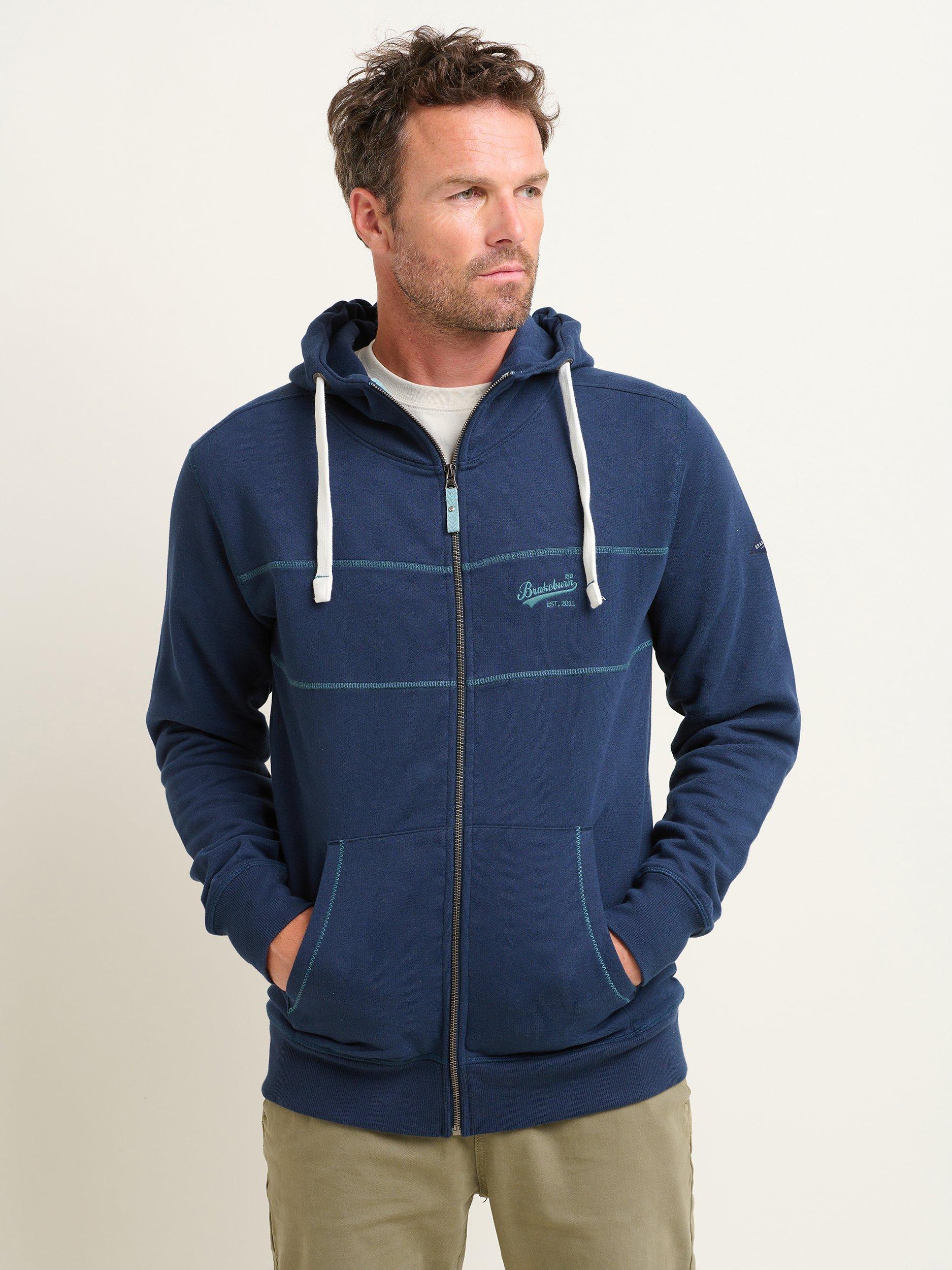 Brakeburn Zip Through Hoodie, Navy