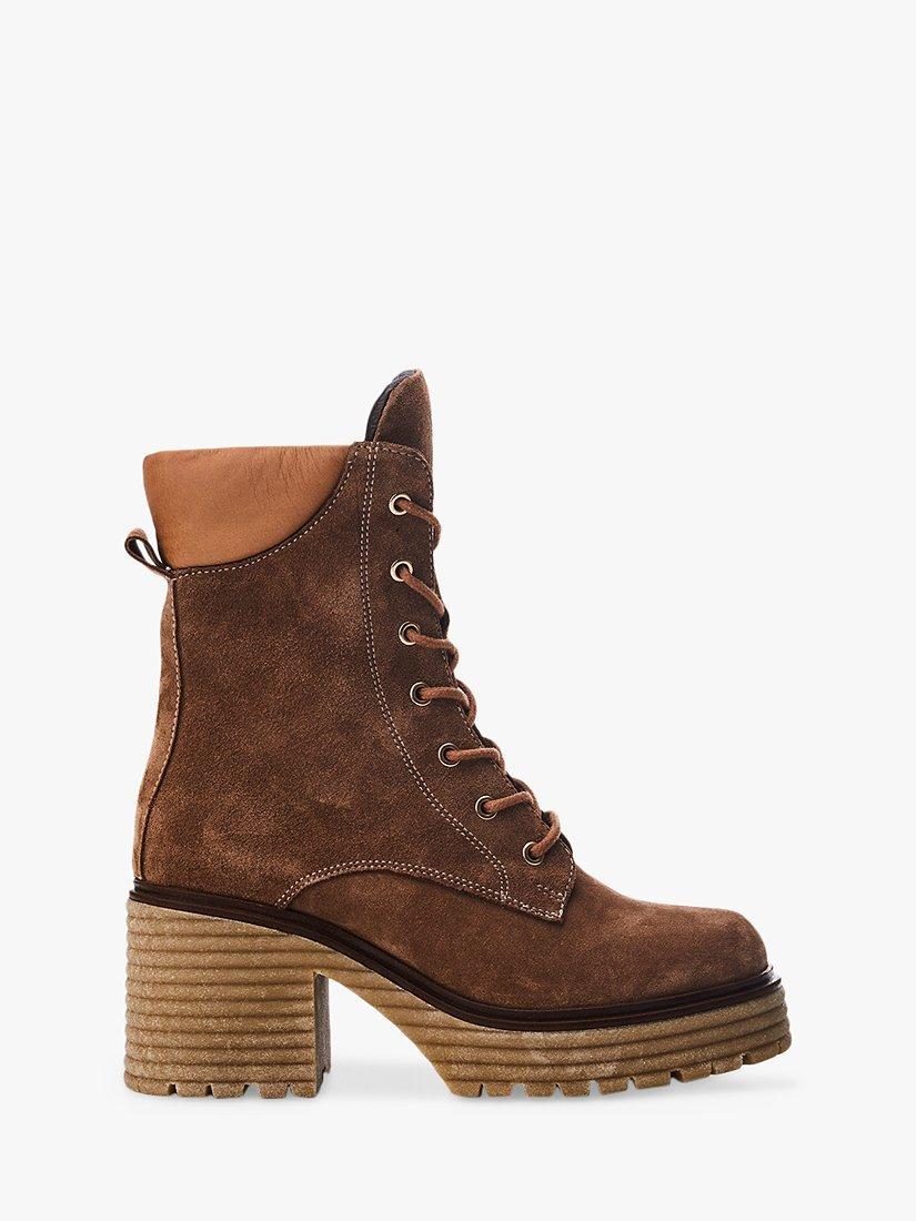Moda in Pelle Arenal Suede Biker Boots, Tan