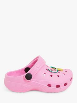 Accessorize Kids' Fruit Charm Clogs, Pink, 