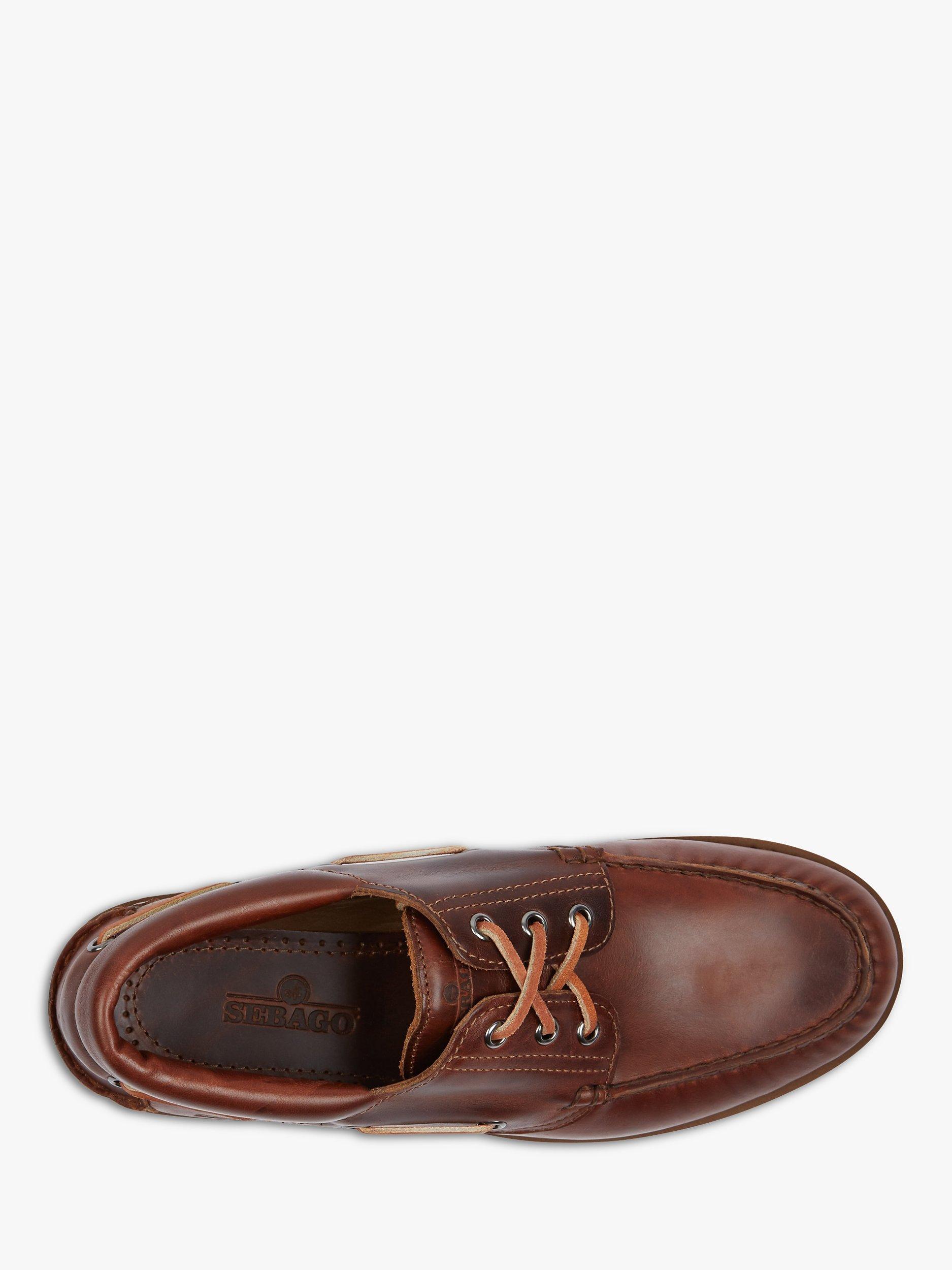 Product image 3 of 3, which shows Sebago Acadia Leather Boat Shoes, Brown, 10