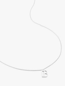 Monica Vinader Initial Necklace Adjustable 41-46cm/16-18", Silver, Silver
