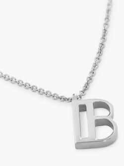 Monica Vinader Initial Necklace Adjustable 41-46cm/16-18", Silver - view 2, Silver