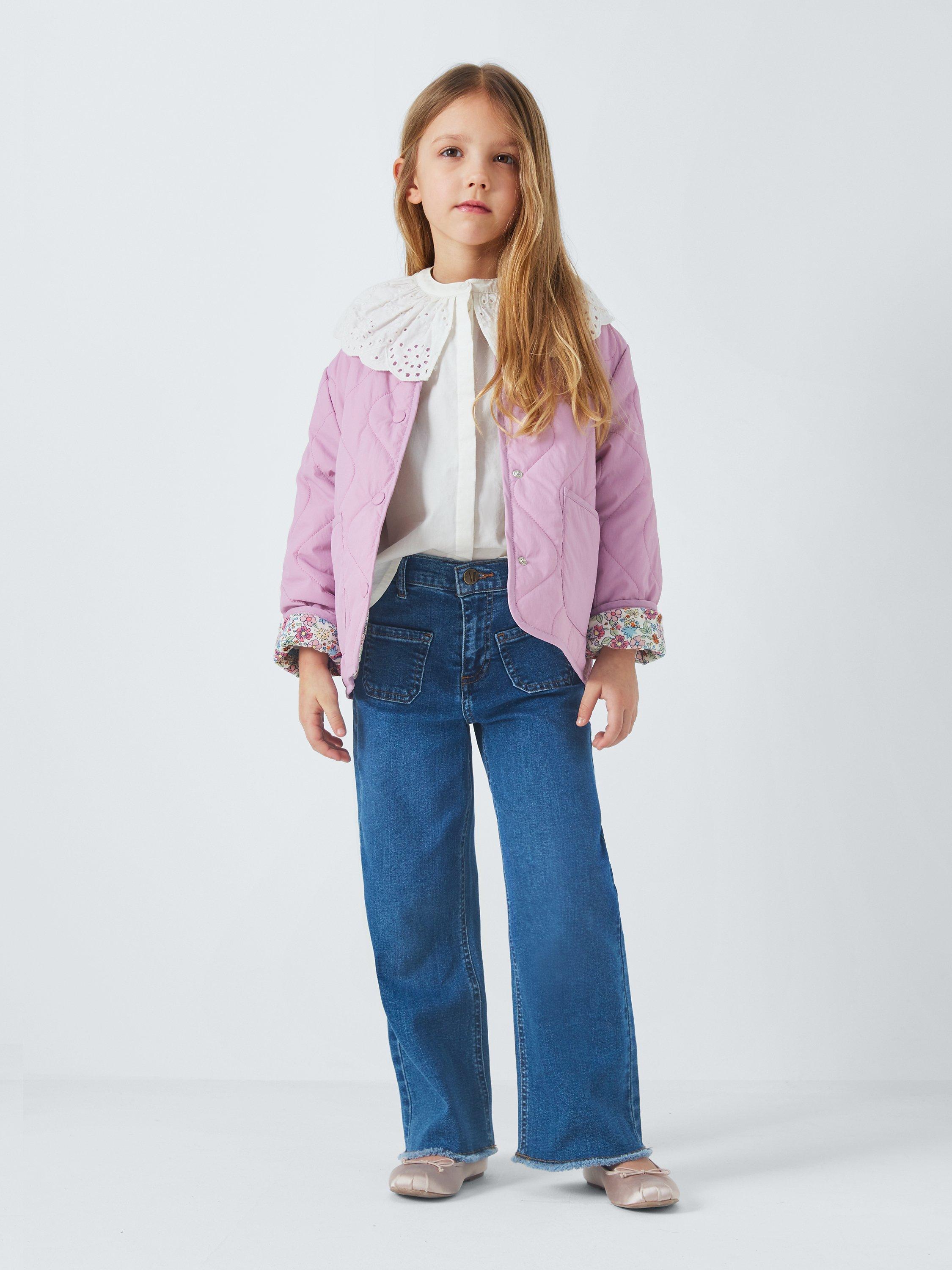 Product image 2 of 7, which shows John Lewis Girl's Wide Leg Jeans, Blue, 11 years