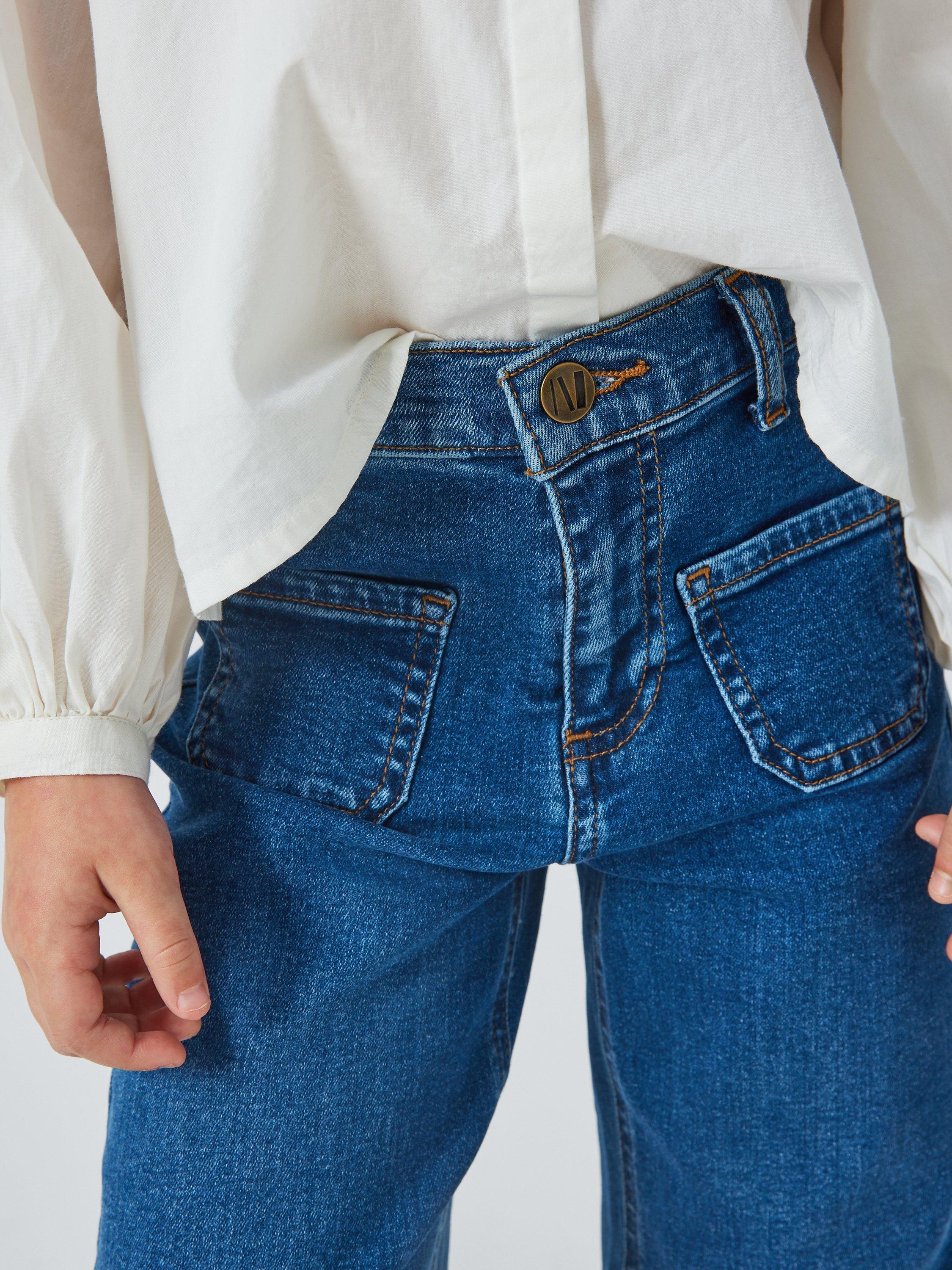 Product image 3 of 7, which shows John Lewis Girl's Wide Leg Jeans, Blue, 11 years