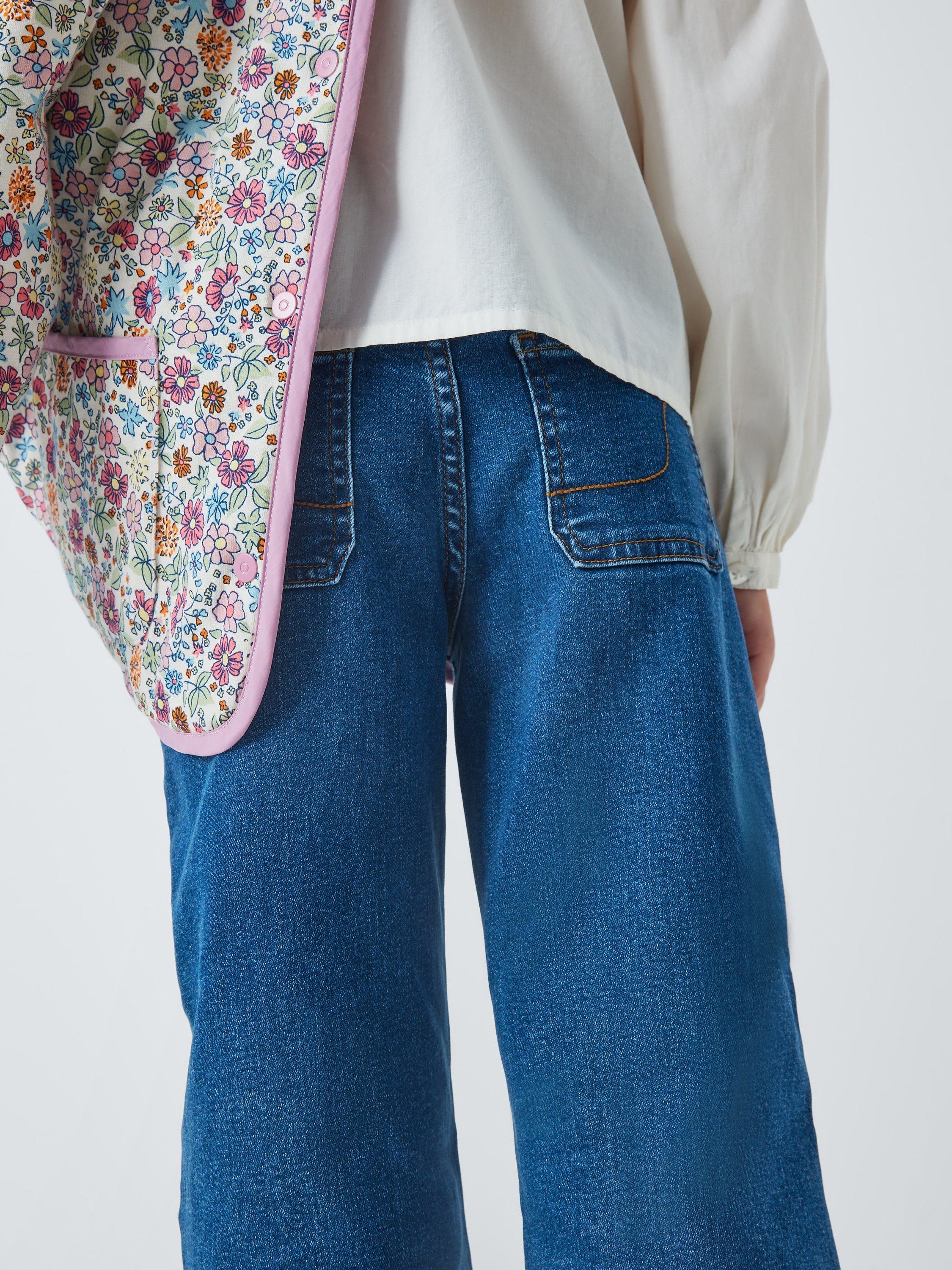 Product image 4 of 7, which shows John Lewis Girl's Wide Leg Jeans, Blue, 11 years