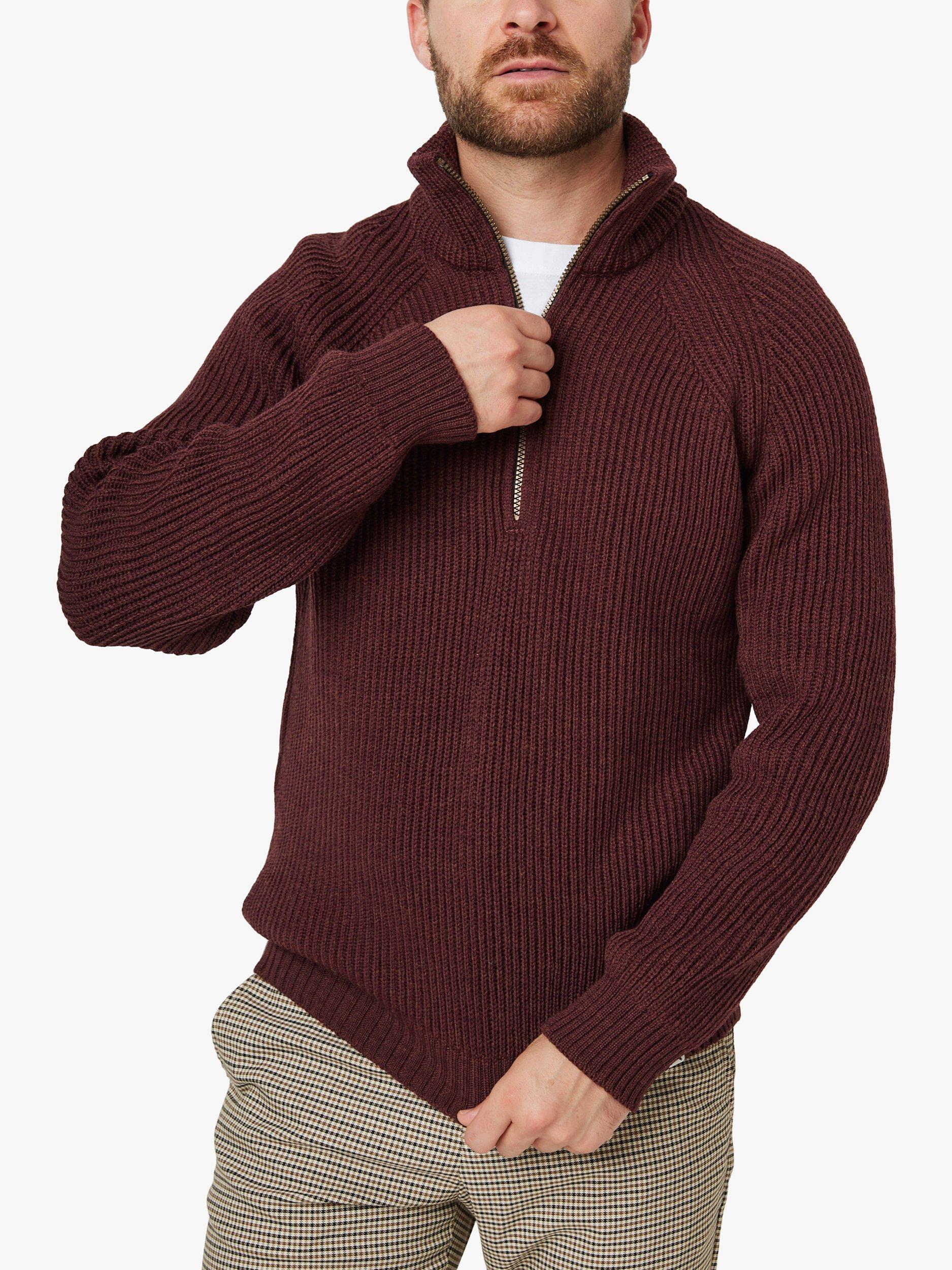 Peregrine Ford Zip Neck jumper, Red