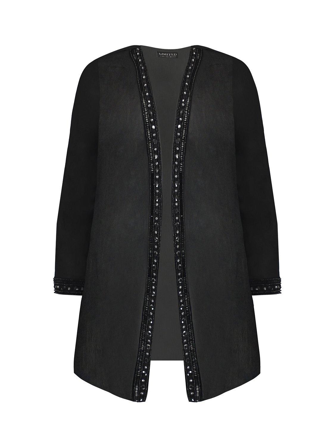 Black chiffon jacket plus size shop