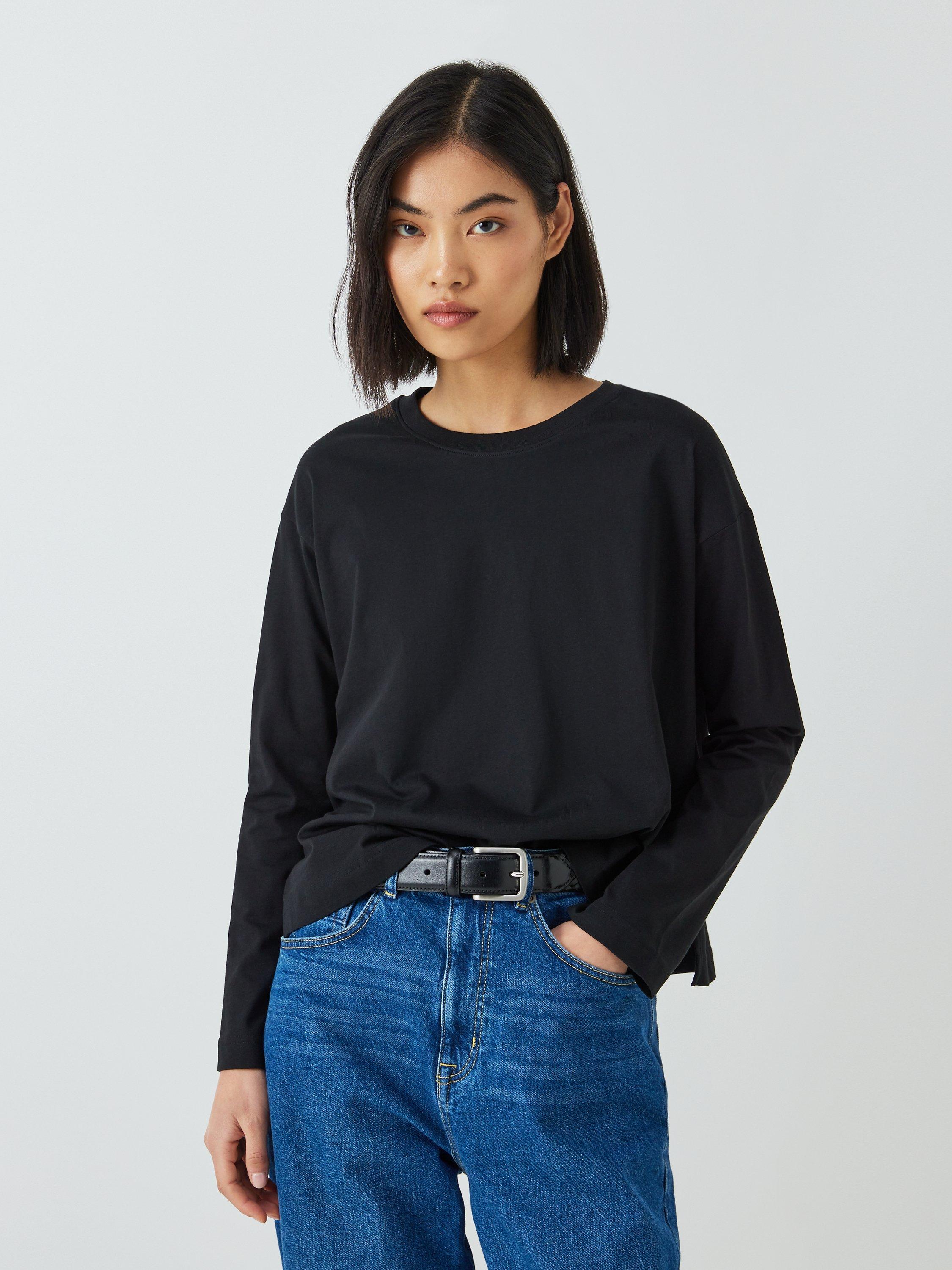 John Lewis Relaxed Organic Cotton Long Sleeve Top