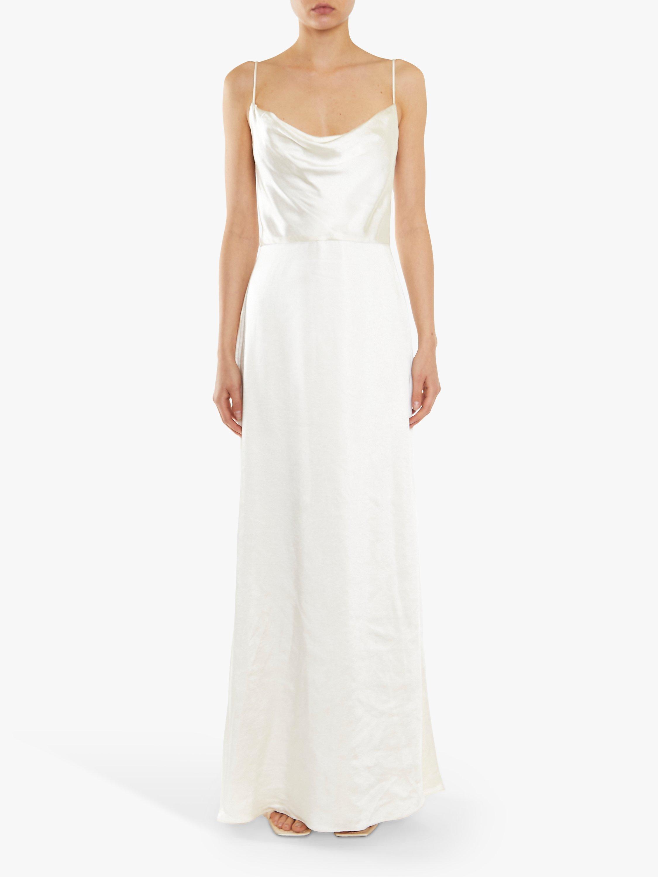True Decadence The Vivian Cowl Neck Bias Cut Maxi Dress, White, 8