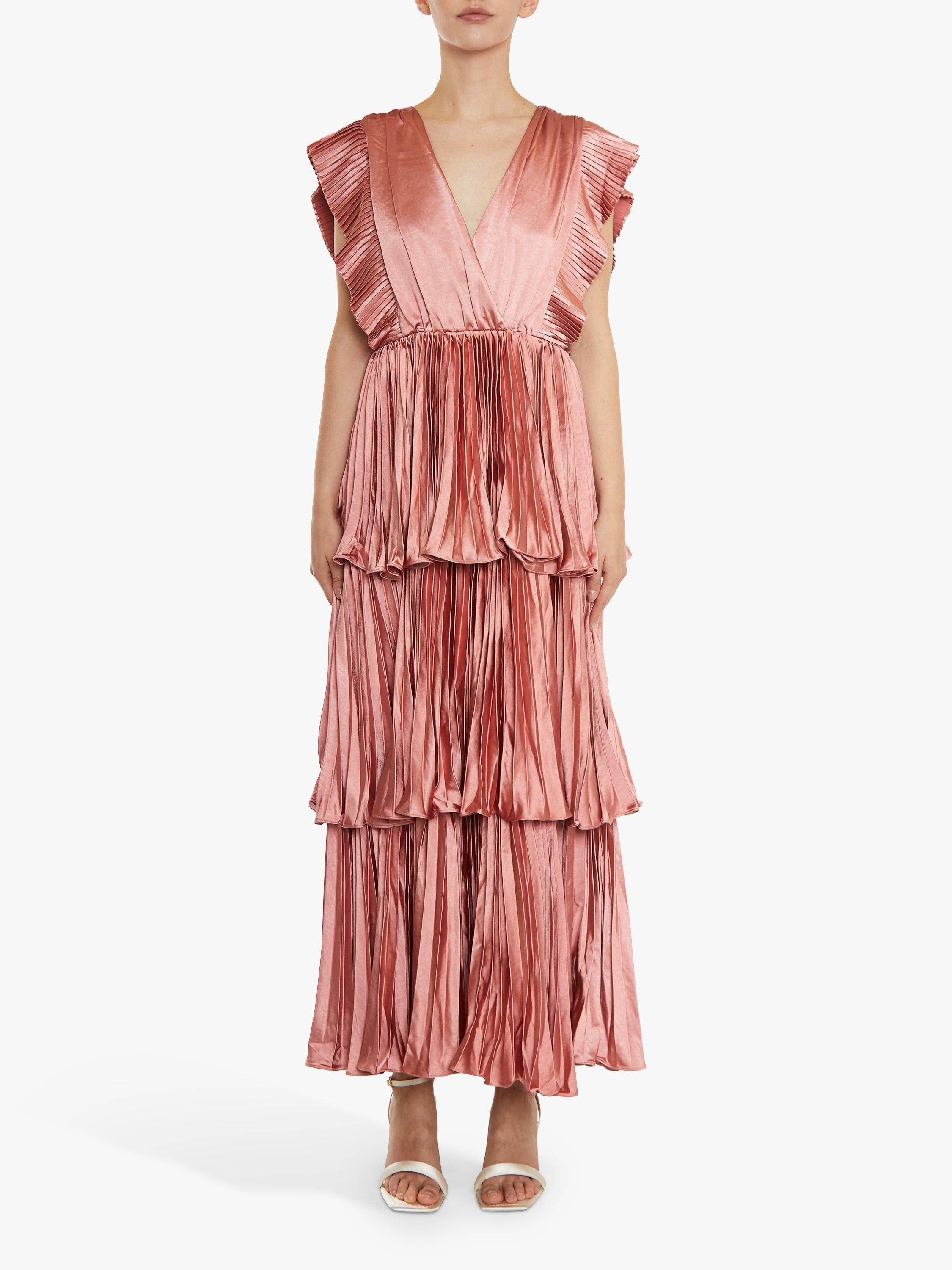 True Decadence Beatrice Tiered Maxi Dress, Dusty Peach