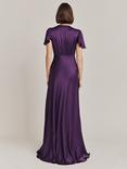 Ghost Delphine Bias Cut Satin Maxi Dress, Blackberry