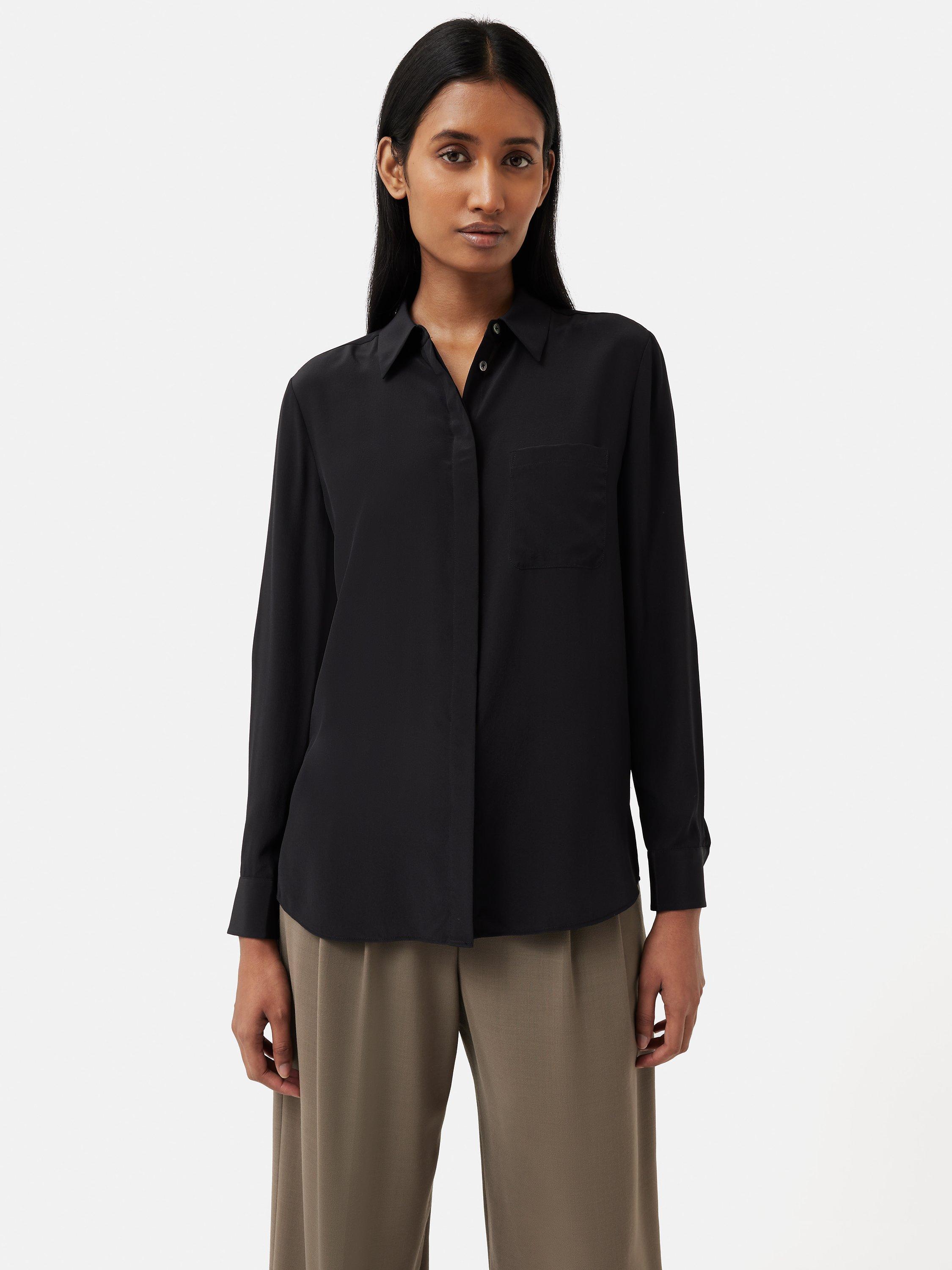 Jigsaw Silk Shirt, Black