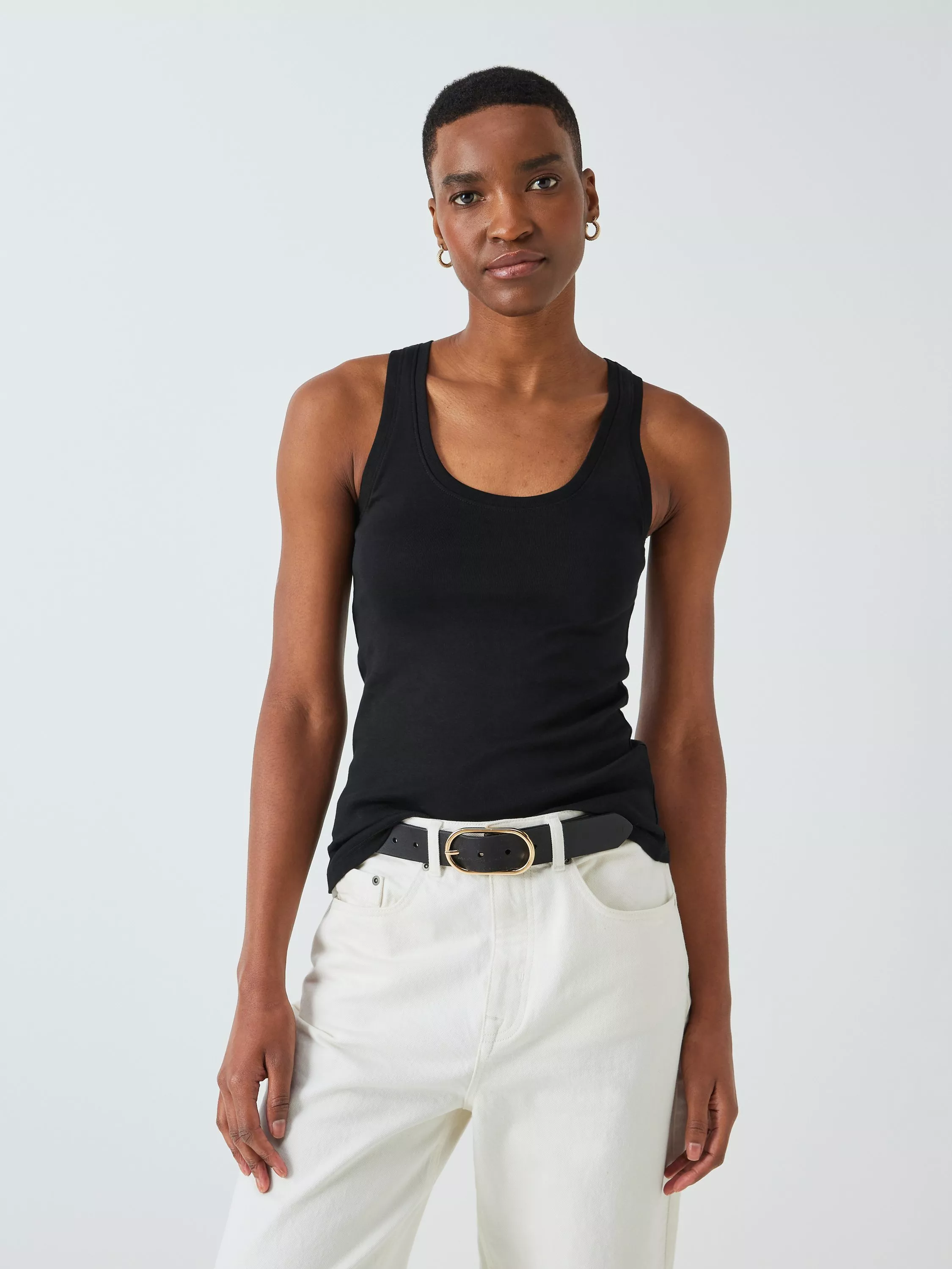 Women s Black Vest Tops Black Cami Tops John Lewis Partners