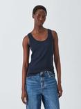 John Lewis Organic Cotton Jersey Tank Top, Navy