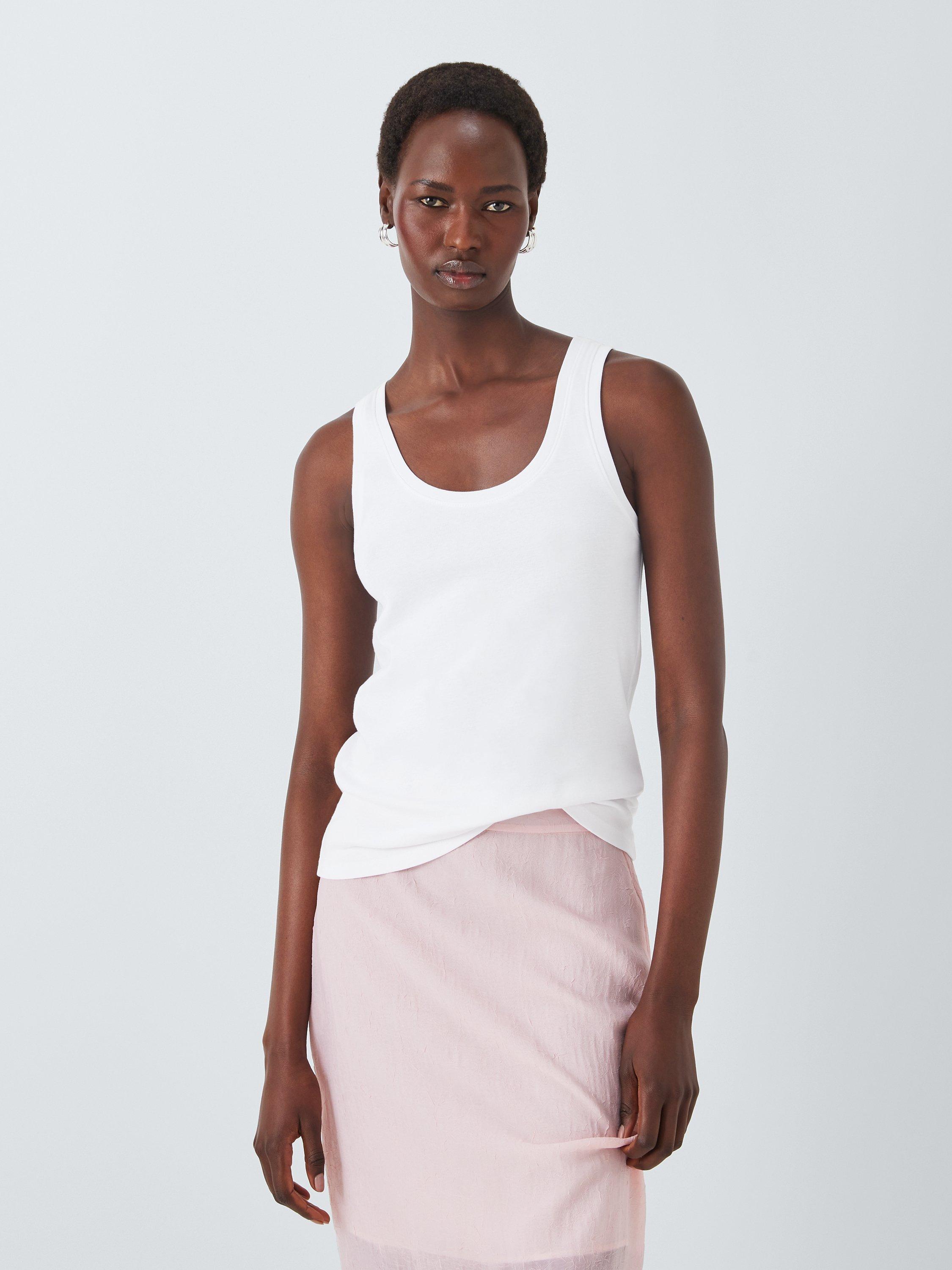 Product image 1 of 6, which shows John Lewis Organic Cotton Jersey Tank Top, White, 18