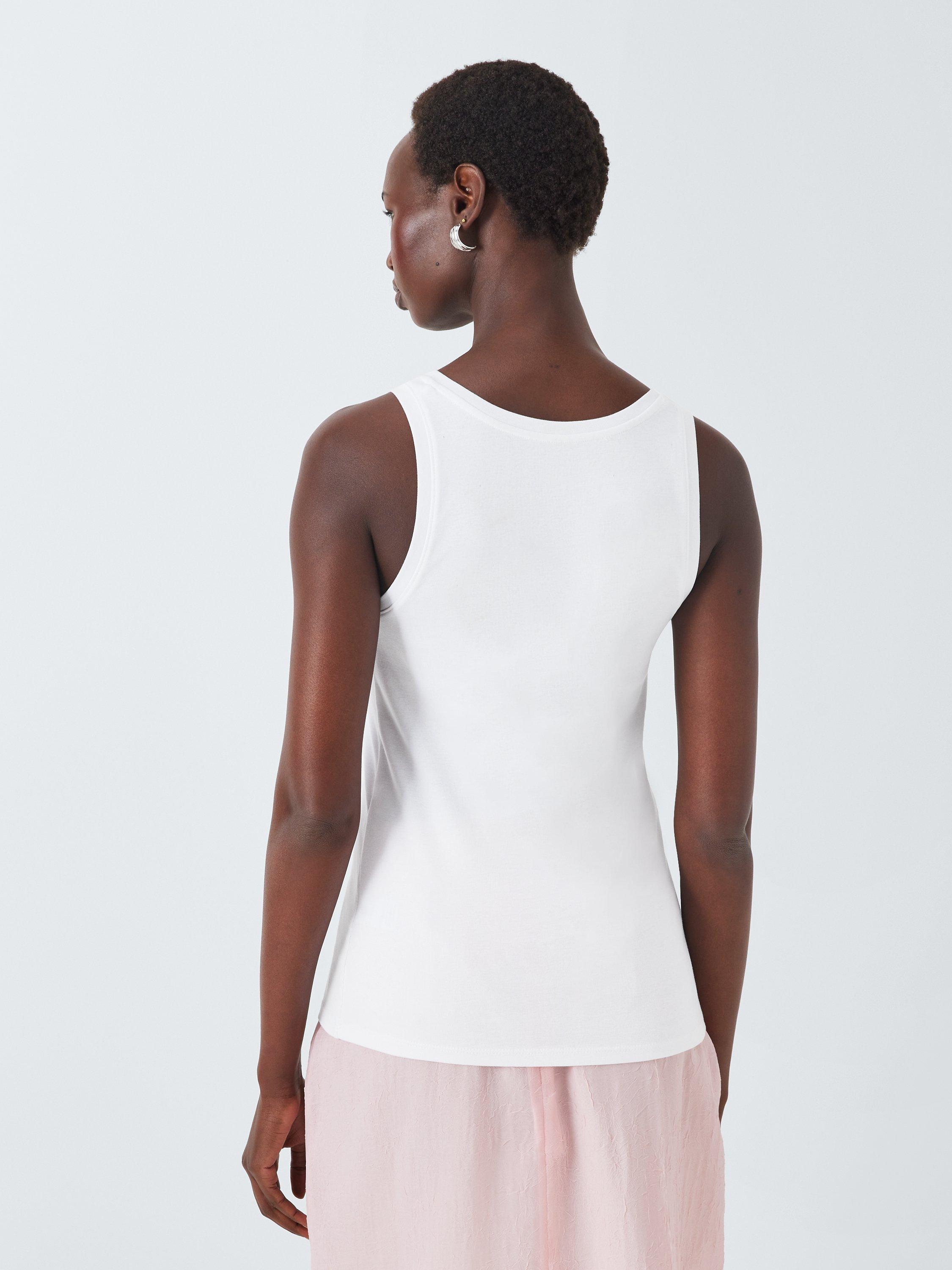 Product image 2 of 6, which shows John Lewis Organic Cotton Jersey Tank Top, White, 18