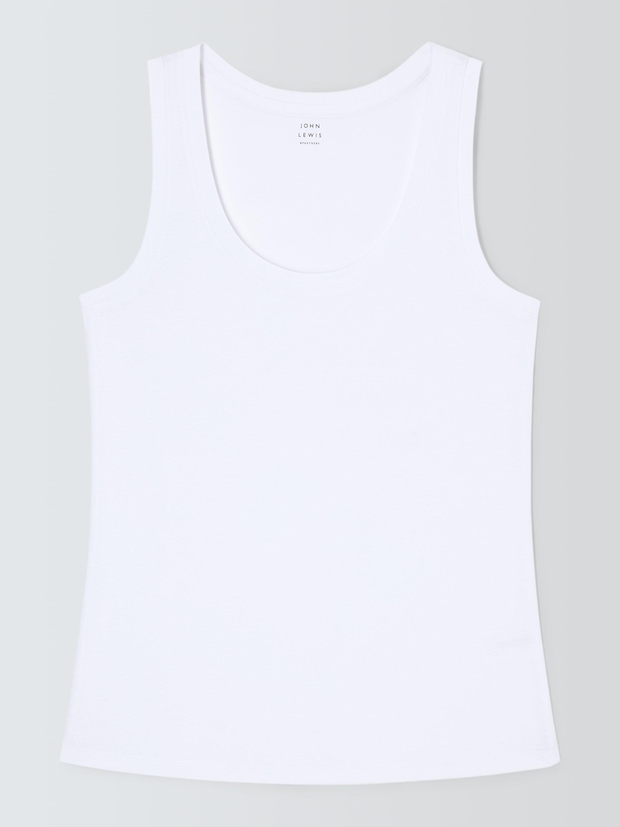 Product image 4 of 6, which shows John Lewis Organic Cotton Jersey Tank Top, White, 18