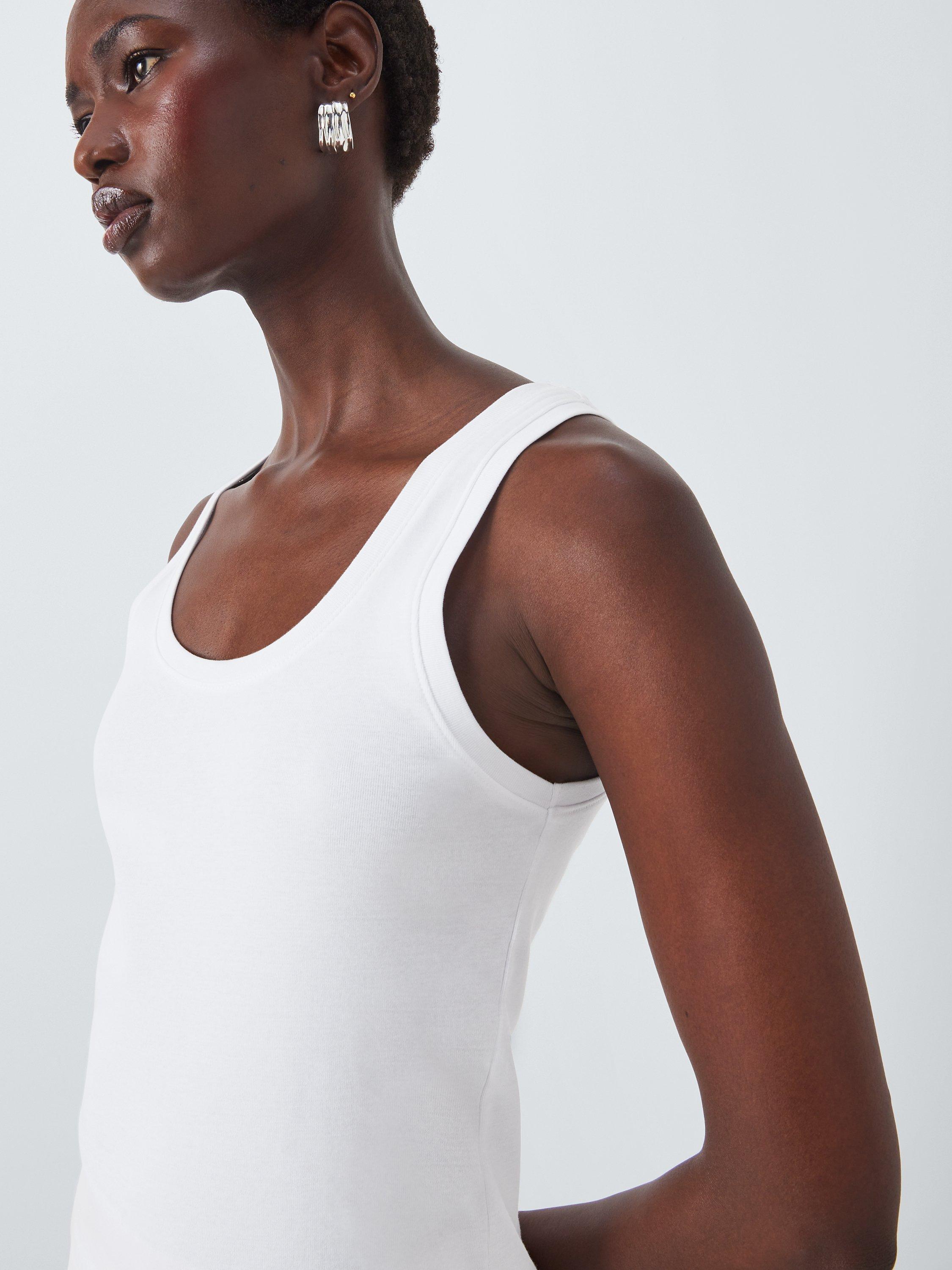 Product image 6 of 6, which shows John Lewis Organic Cotton Jersey Tank Top, White, 18