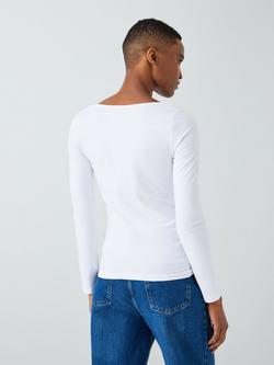 John Lewis Scoop Neck Cotton Top - view 2, White