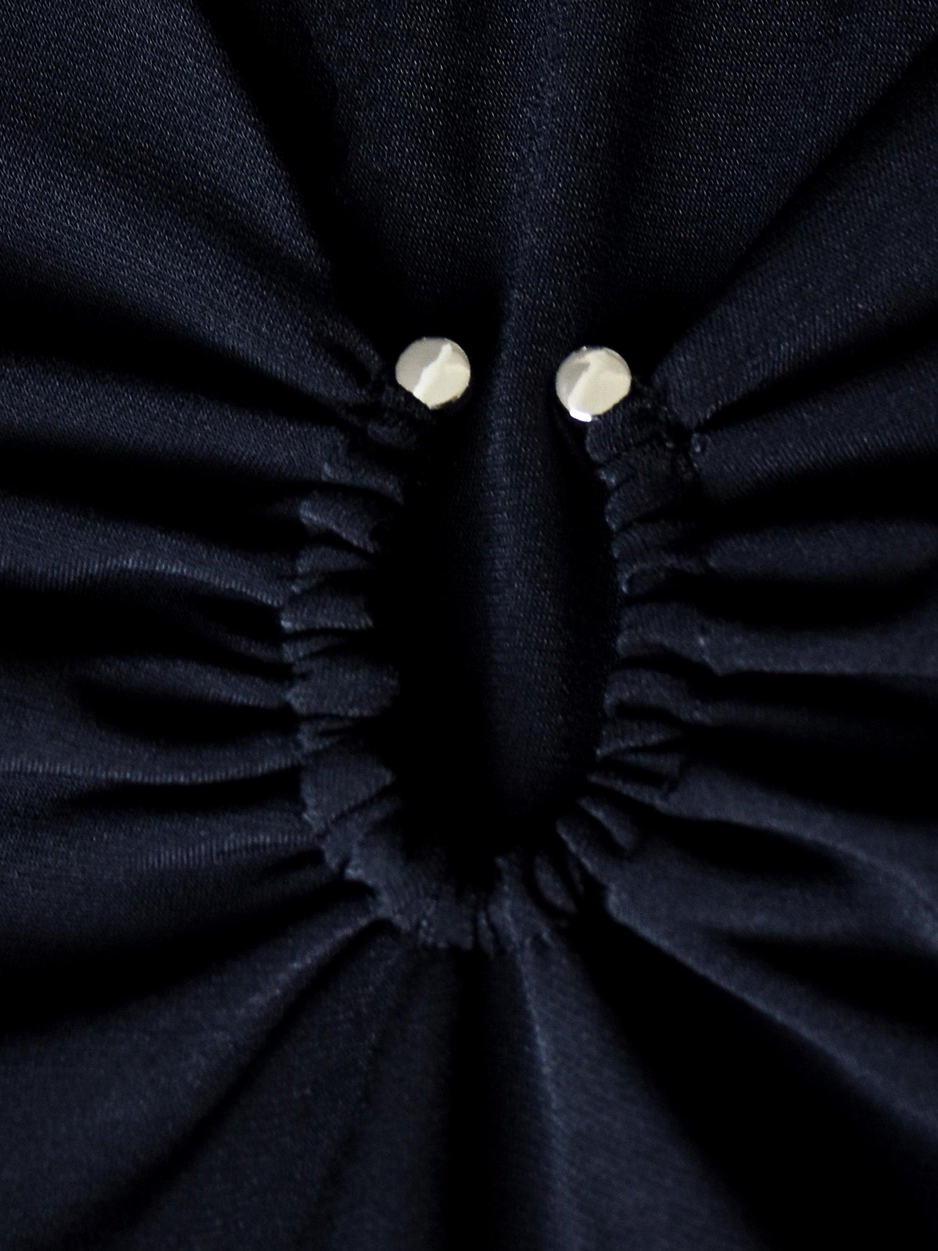 Product image 4 of 5, which shows Ro&Zo Trim Detail Midi Jersey Dress, Black, 16