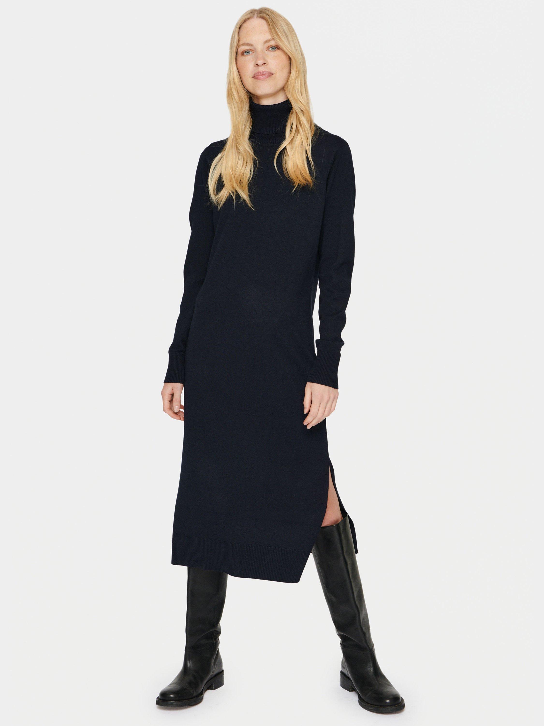 Saint Tropez Mila Roll Neck Knitted Midi Dress, Navy