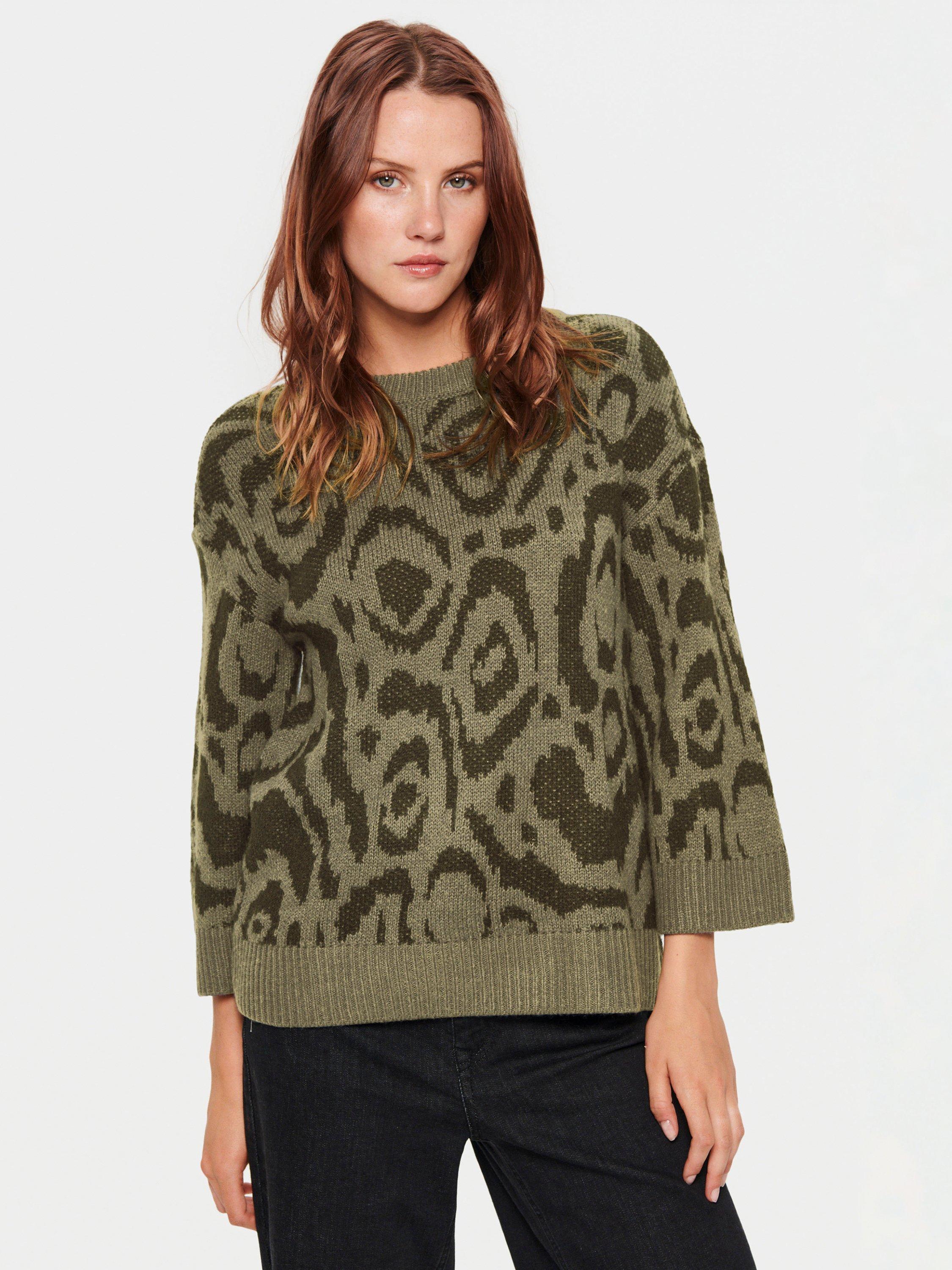 Saint Tropez Aiko Pullover Abstract Jumper, Grape Leaf