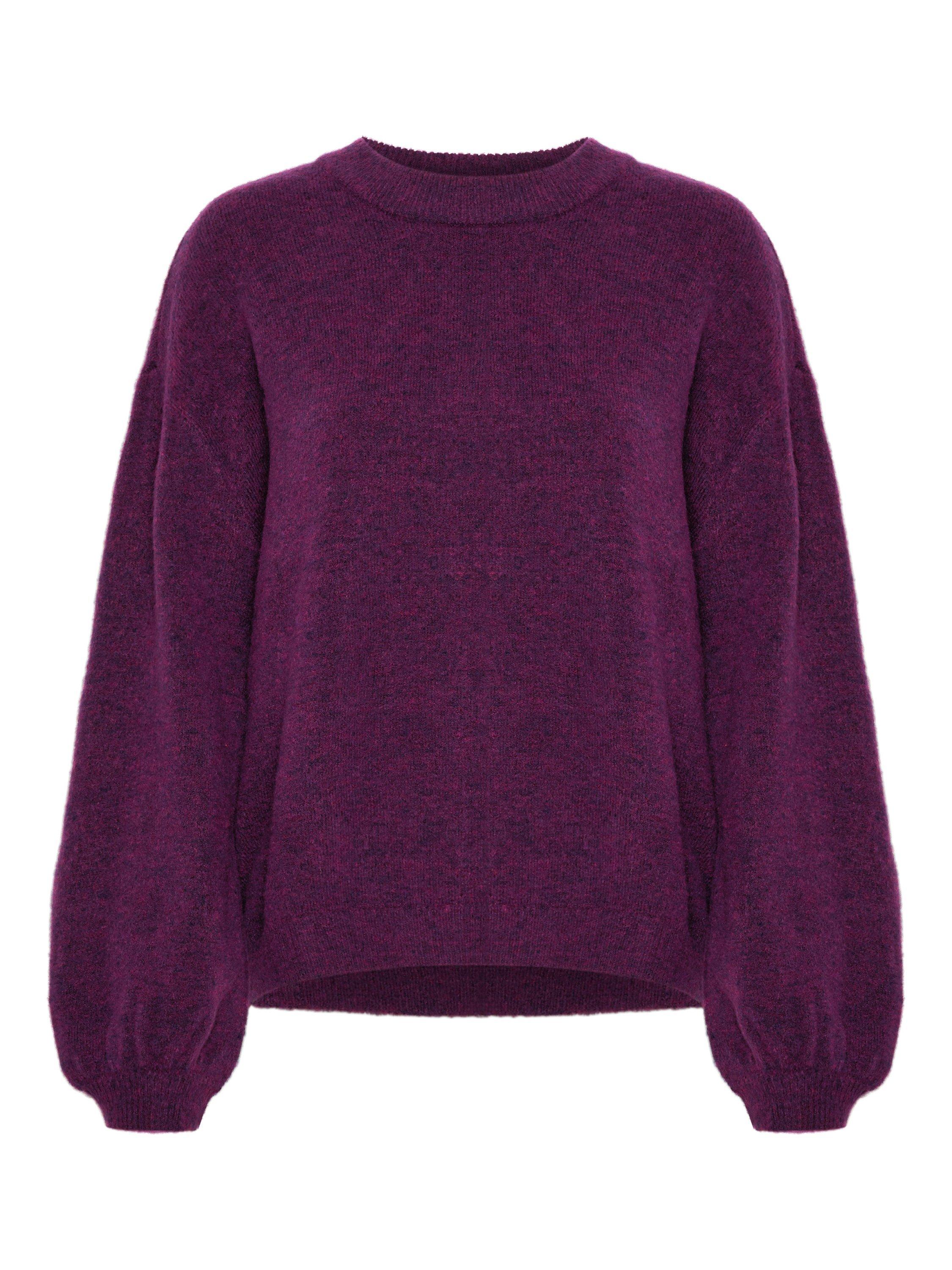 Saint Tropez Trixie Relaxed Balloon Sleeve Jumper, Petunia Melange