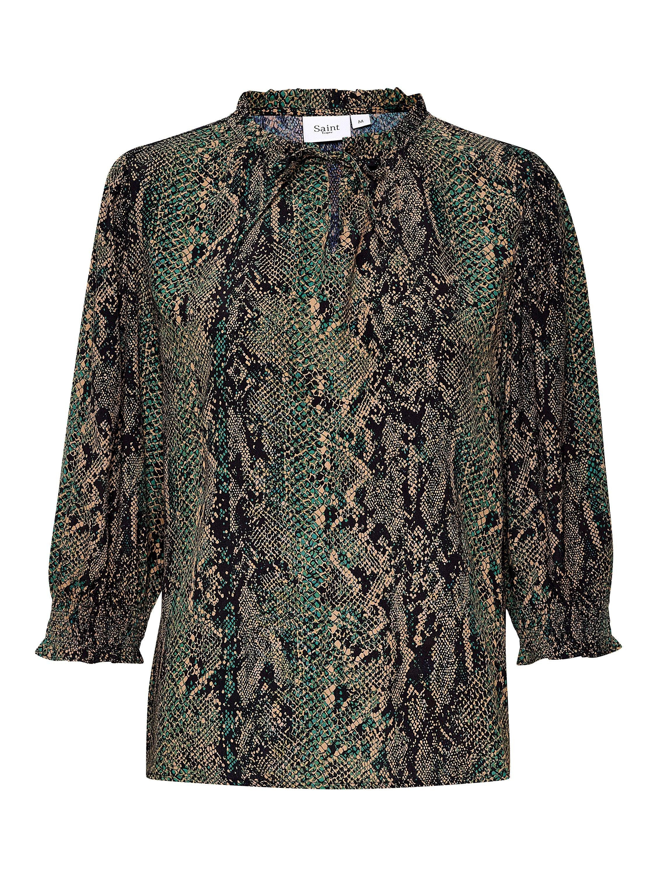 Saint Tropez Tesssa 3/4 Sleeve Regular Fit Blouse, Dark Forest Flower